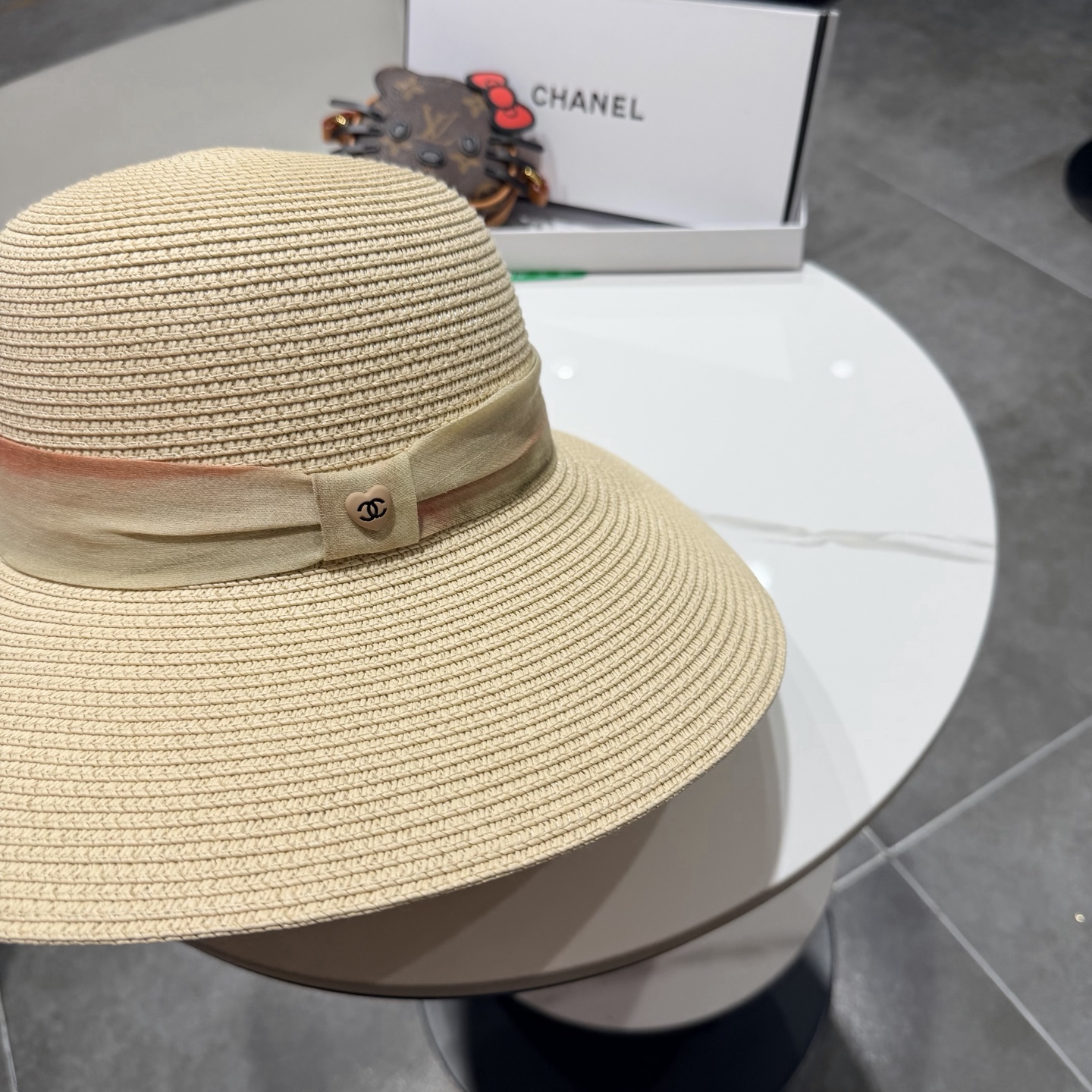 Chanel香奈儿新款大帽檐草帽，头围57cm