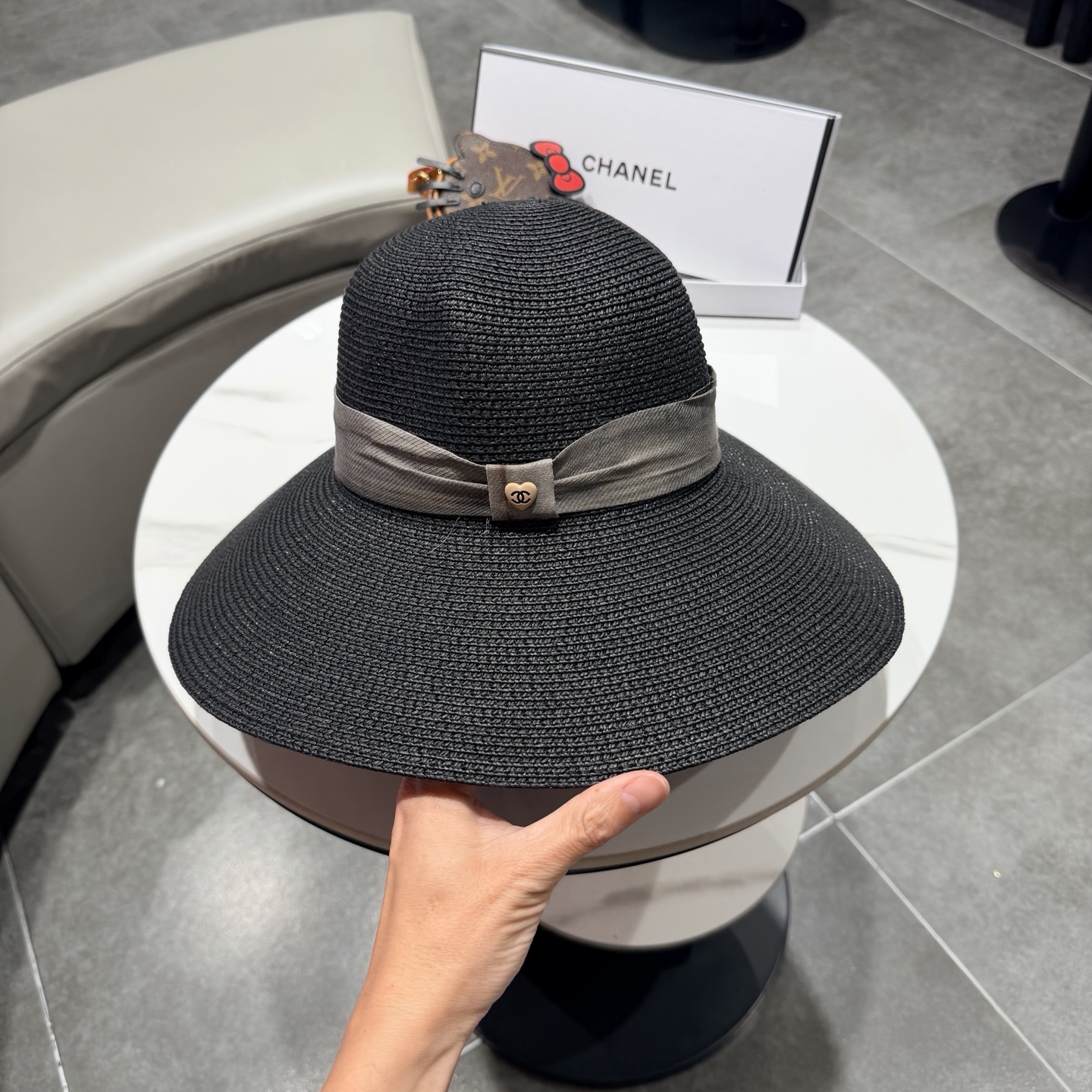 Chanel香奈儿新款大帽檐草帽，头围57cm