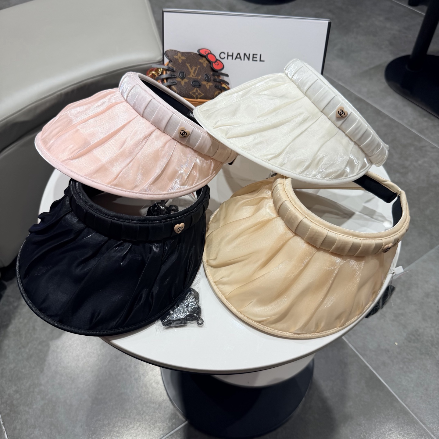 香奈儿chanel发箍防晒空顶帽女夏季遮脸防紫外线宽檐高品质遮阳帽贝壳帽太阳帽