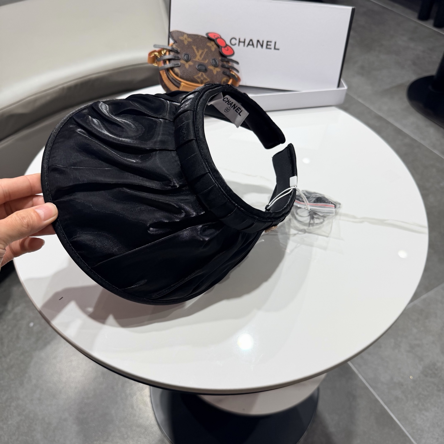 香奈儿chanel发箍防晒空顶帽女夏季遮脸防紫外线宽檐高品质遮阳帽贝壳帽太阳帽