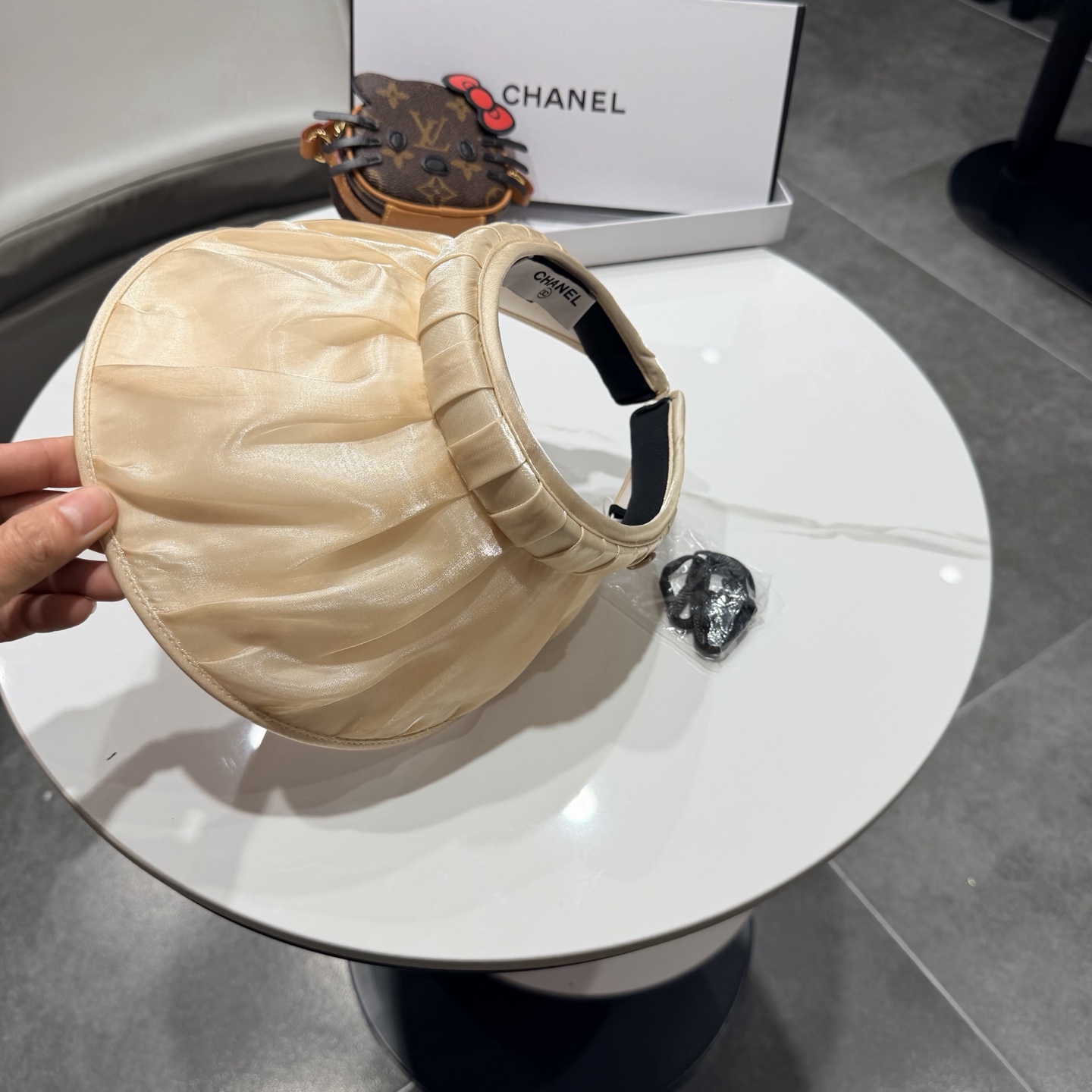 香奈儿chanel发箍防晒空顶帽女夏季遮脸防紫外线宽檐高品质遮阳帽贝壳帽太阳帽