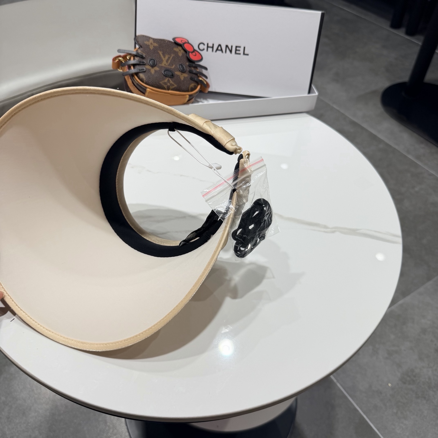 香奈儿chanel发箍防晒空顶帽女夏季遮脸防紫外线宽檐高品质遮阳帽贝壳帽太阳帽