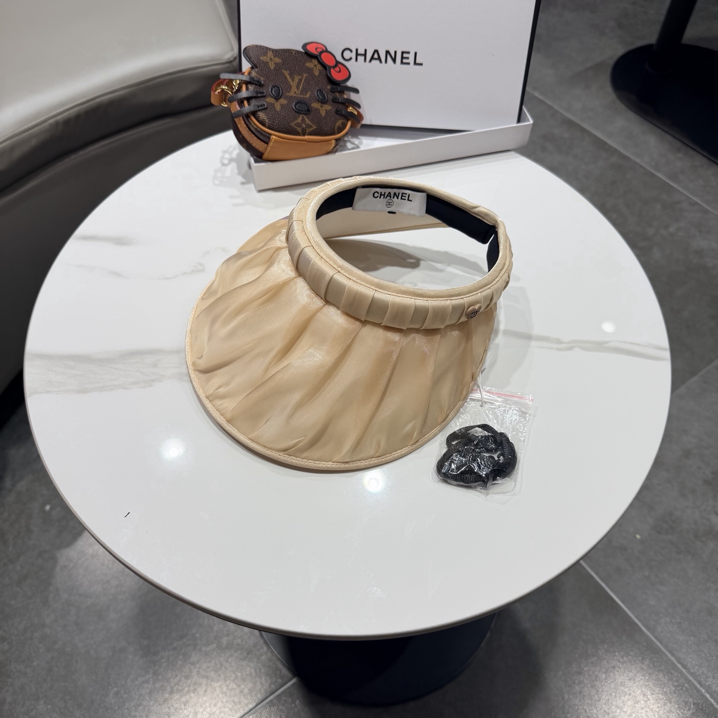 香奈儿chanel发箍防晒空顶帽女夏季遮脸防紫外线宽檐高品质遮阳帽贝壳帽太阳帽