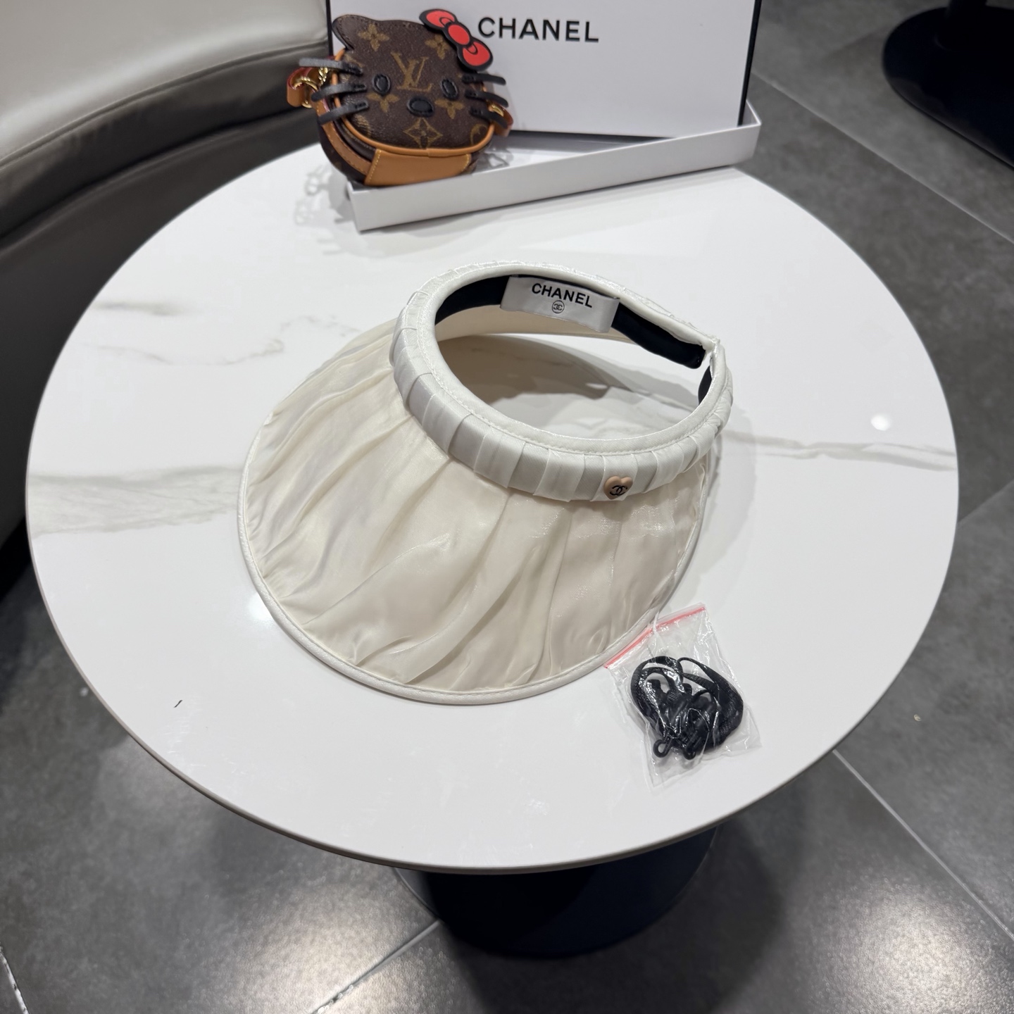 香奈儿chanel发箍防晒空顶帽女夏季遮脸防紫外线宽檐高品质遮阳帽贝壳帽太阳帽