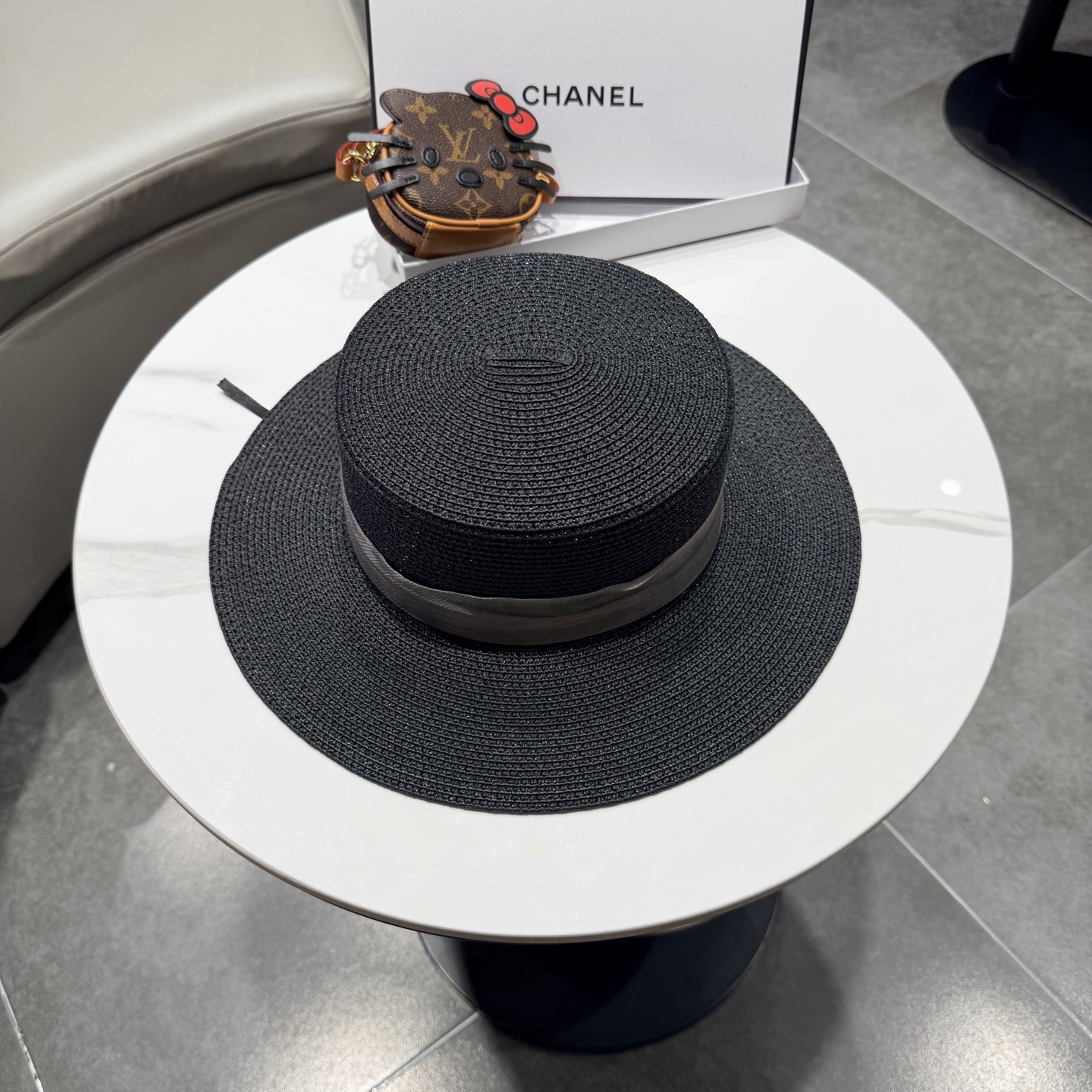 香奈儿新款遮阳帽，平顶礼帽，头围57cm