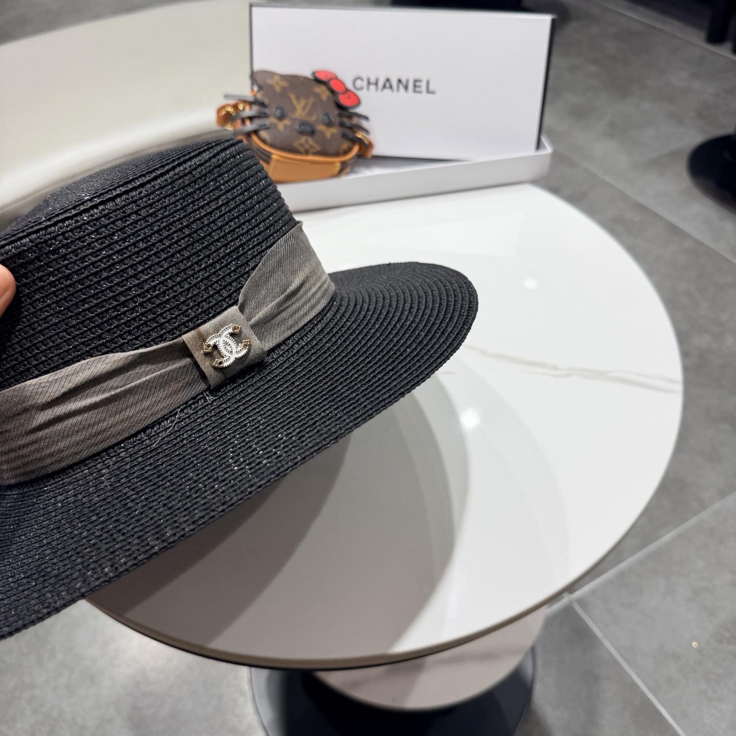香奈儿新款遮阳帽，平顶礼帽，头围57cm
