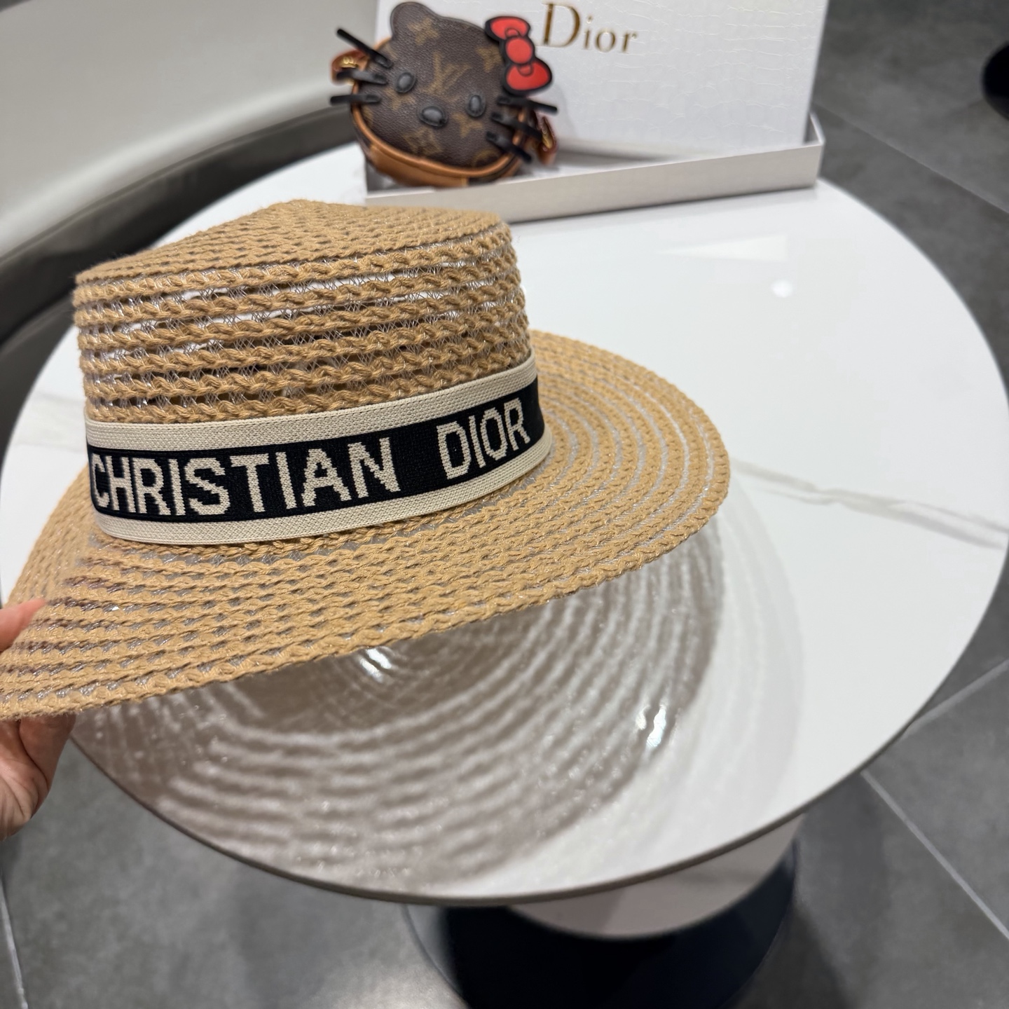 Dior迪奥新款平顶草帽 头围57cm