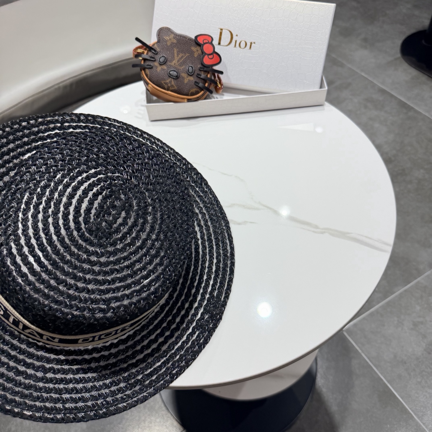 Dior迪奥新款平顶草帽 头围57cm