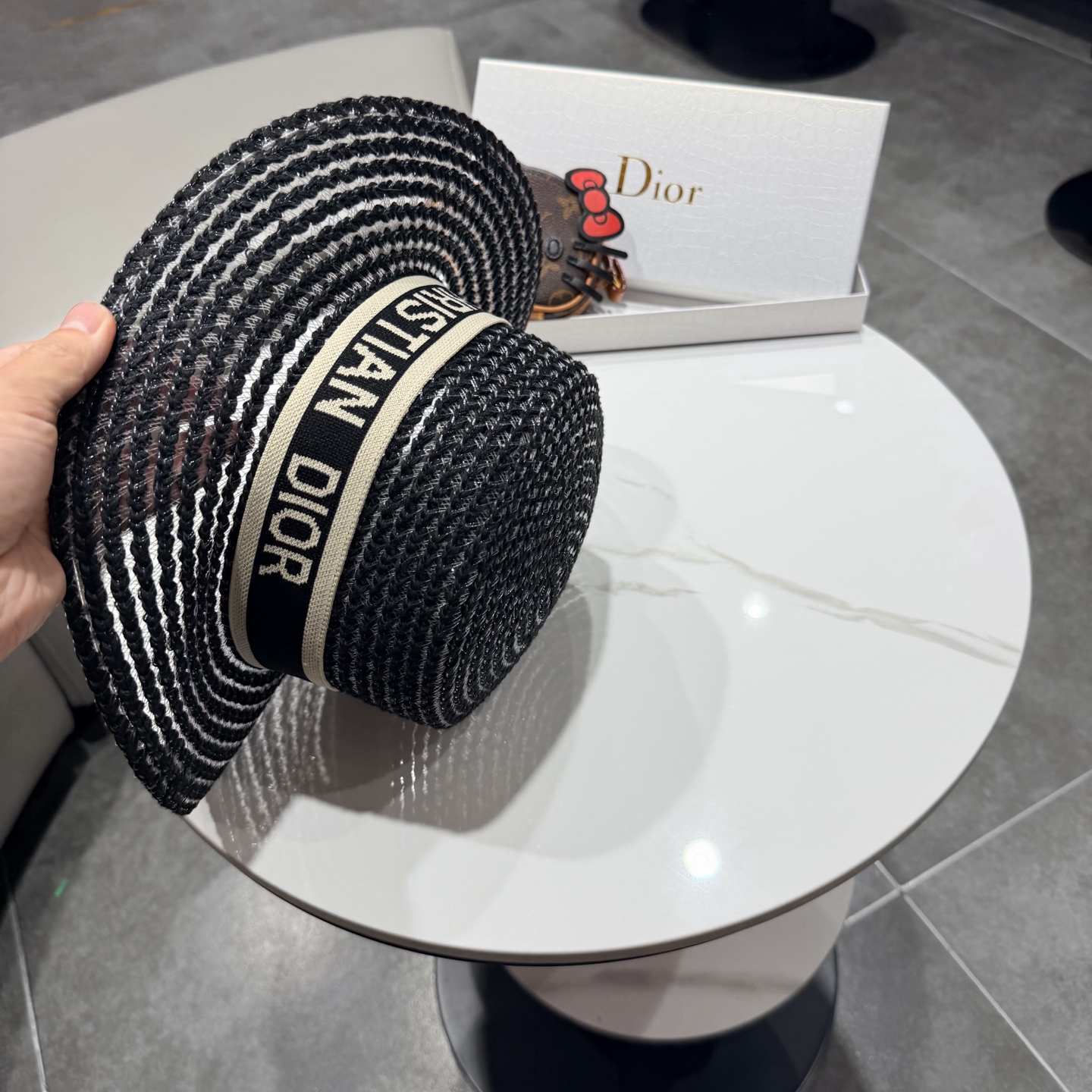 Dior迪奥新款平顶草帽 头围57cm