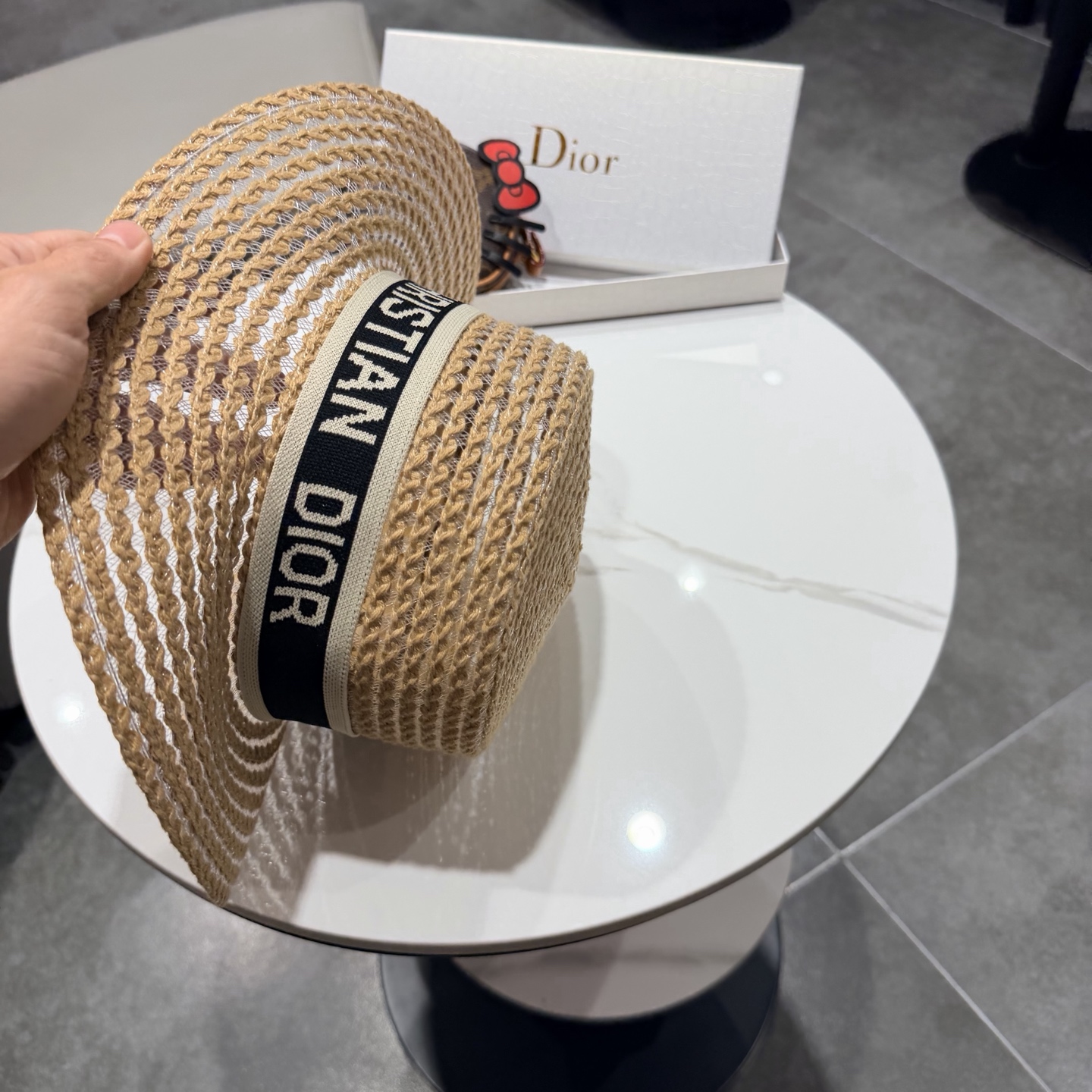 Dior迪奥新款平顶草帽 头围57cm