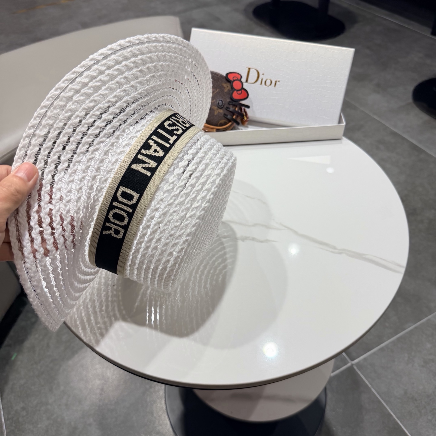 Dior迪奥新款平顶草帽 头围57cm