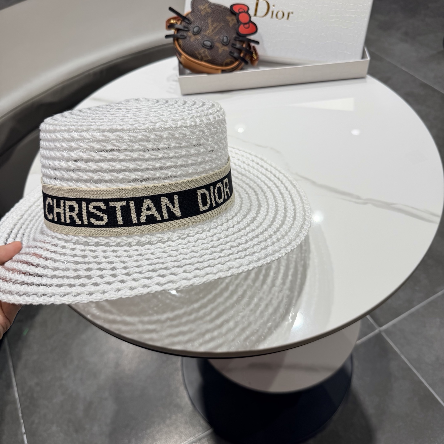 Dior迪奥新款平顶草帽 头围57cm