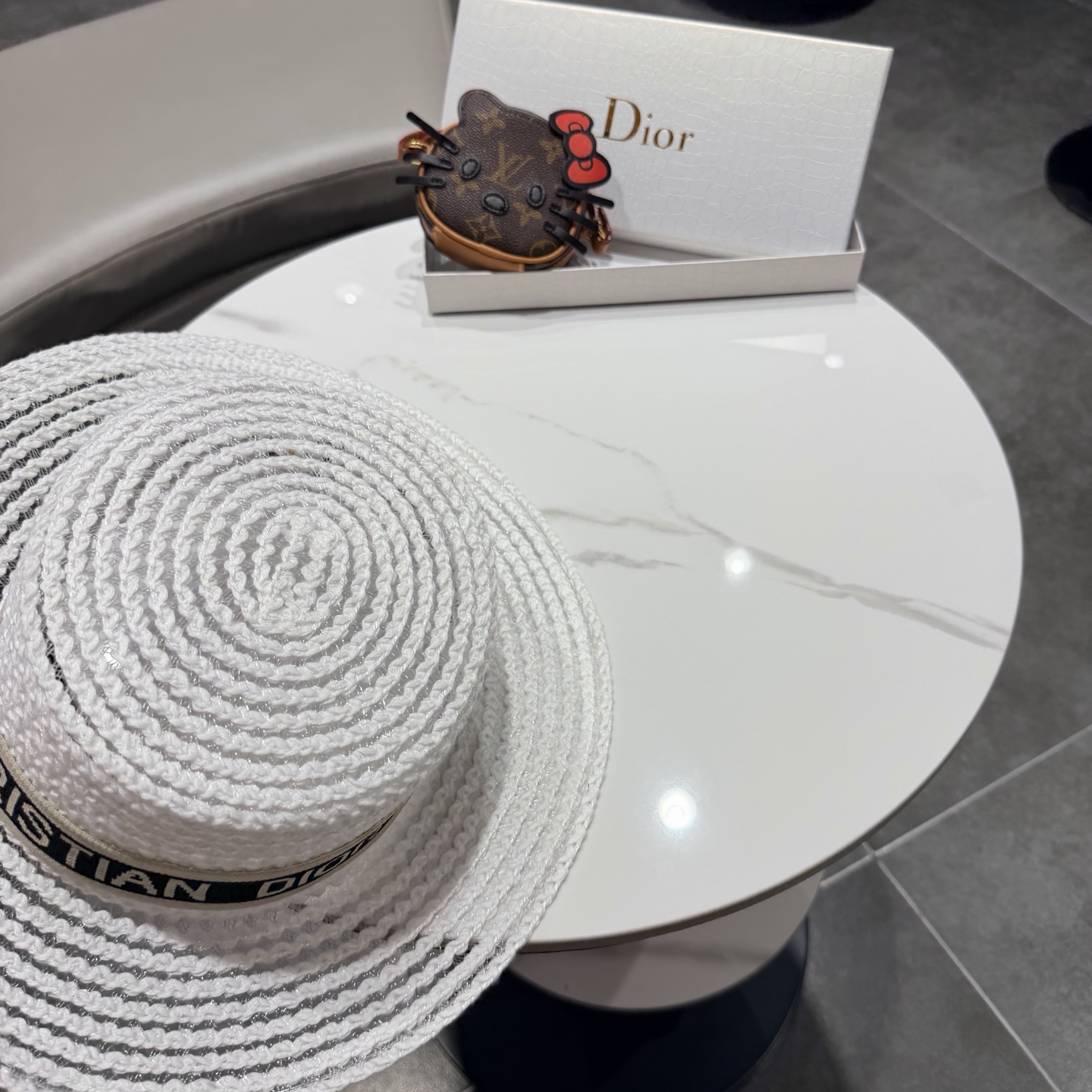 Dior迪奥新款平顶草帽 头围57cm