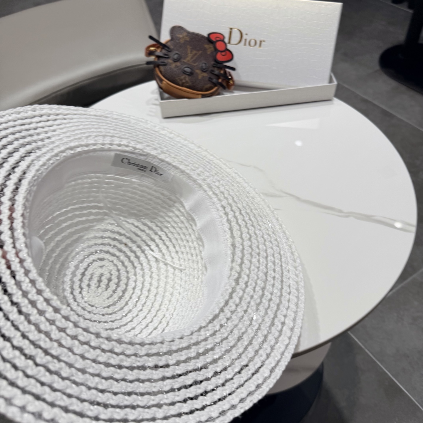 Dior迪奥新款平顶草帽 头围57cm