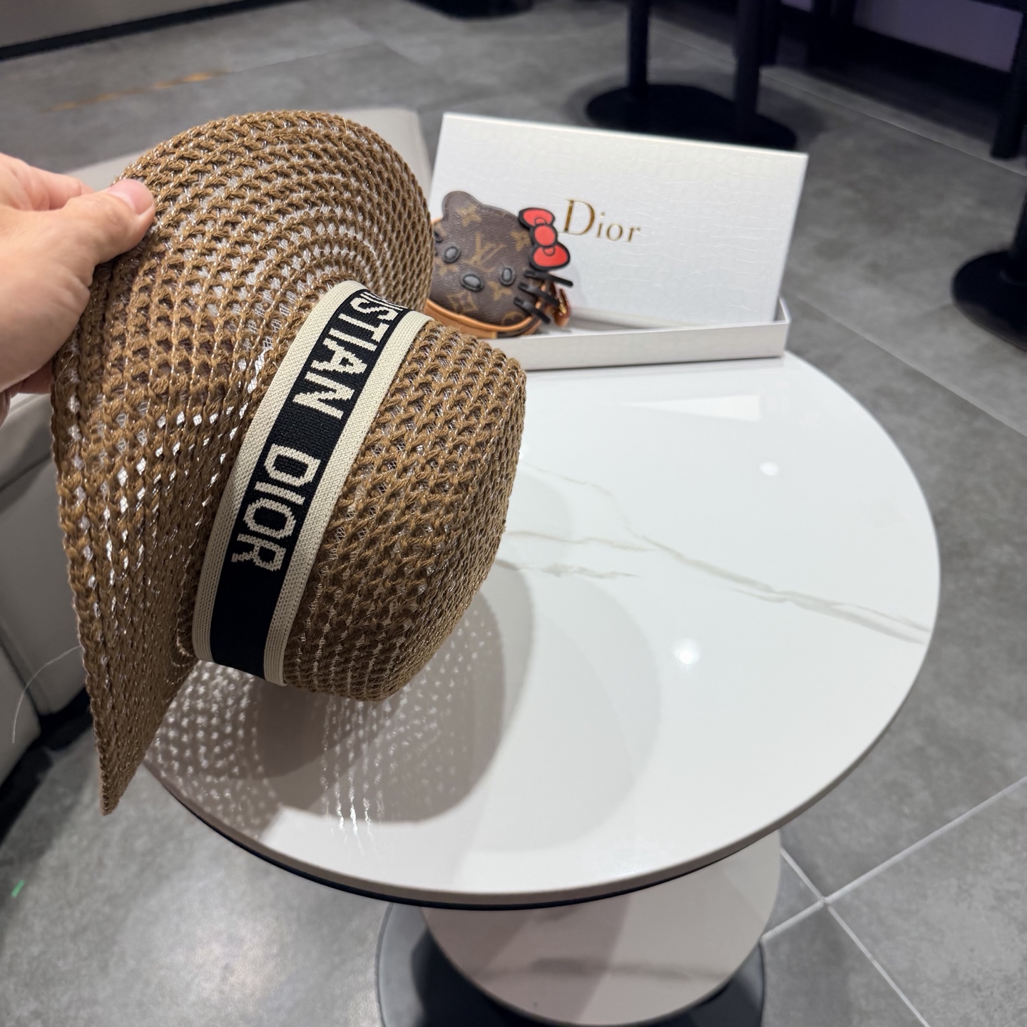 Dior迪奥新款平顶草帽 头围57cm