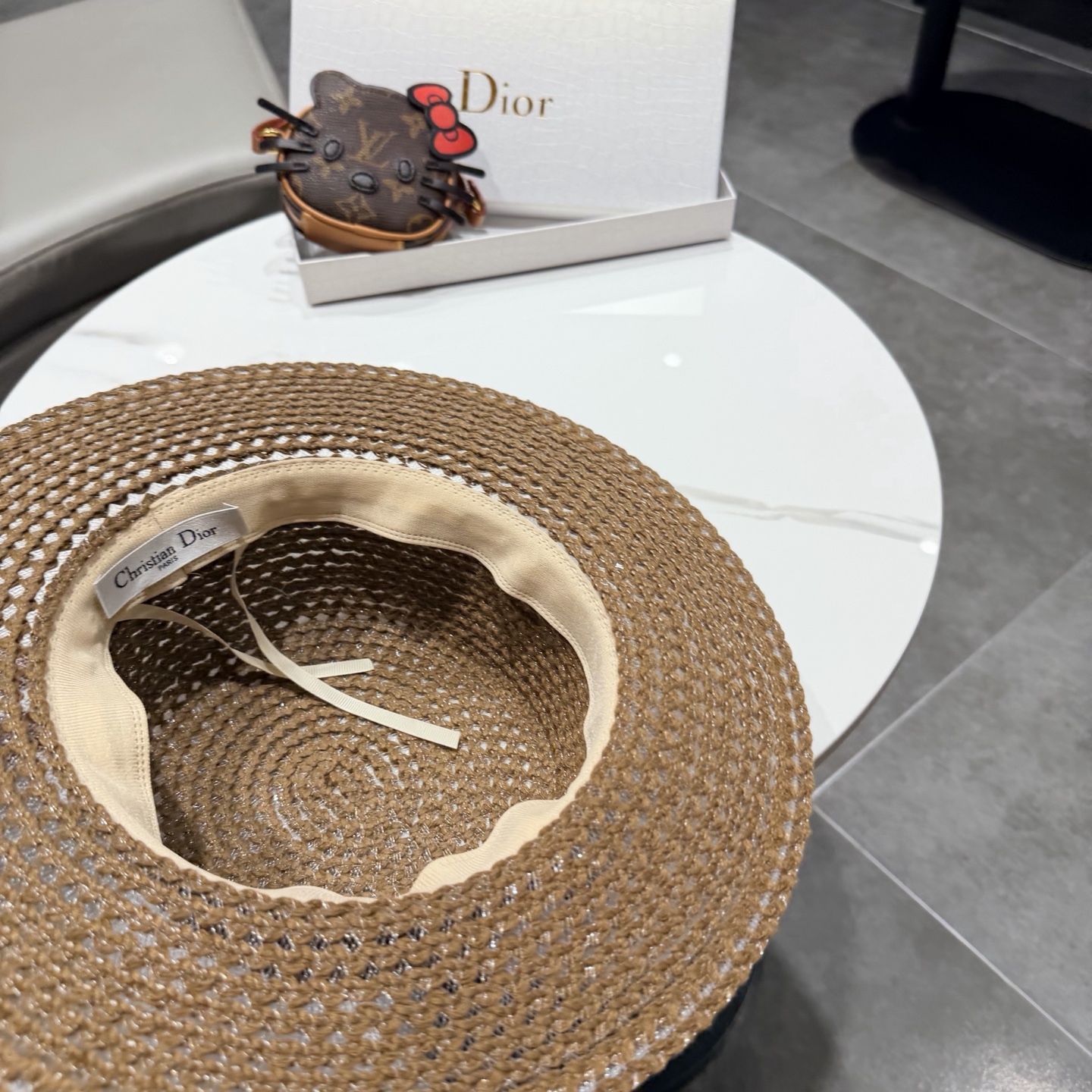 Dior迪奥新款平顶草帽 头围57cm