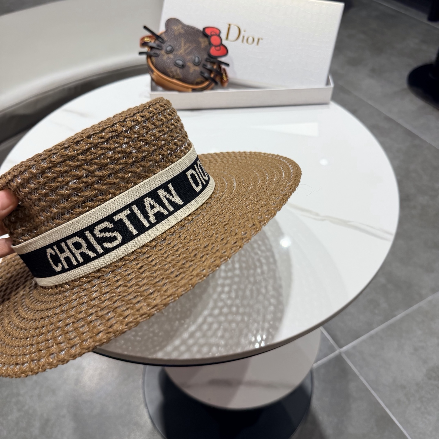 Dior迪奥新款平顶草帽 头围57cm