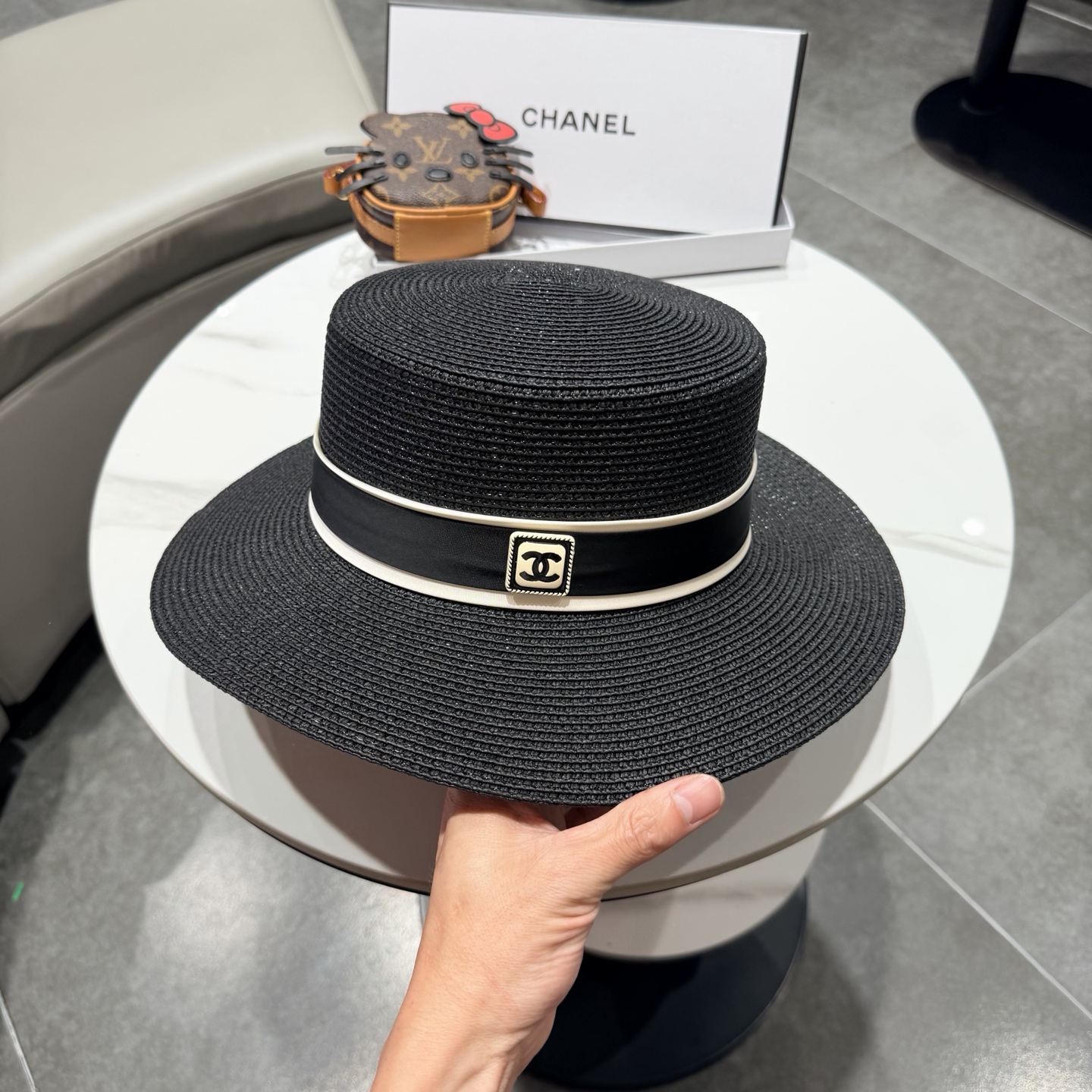 Chanel香奈草帽遮阳帽、夏日出游搭衣必备，头围57cm