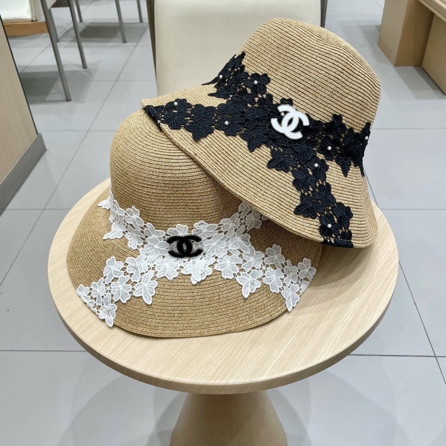 Chanel 香奈儿草帽2025新款日系甜美女夏季草编沙滩防晒遮阳帽大檐可折叠太阳帽