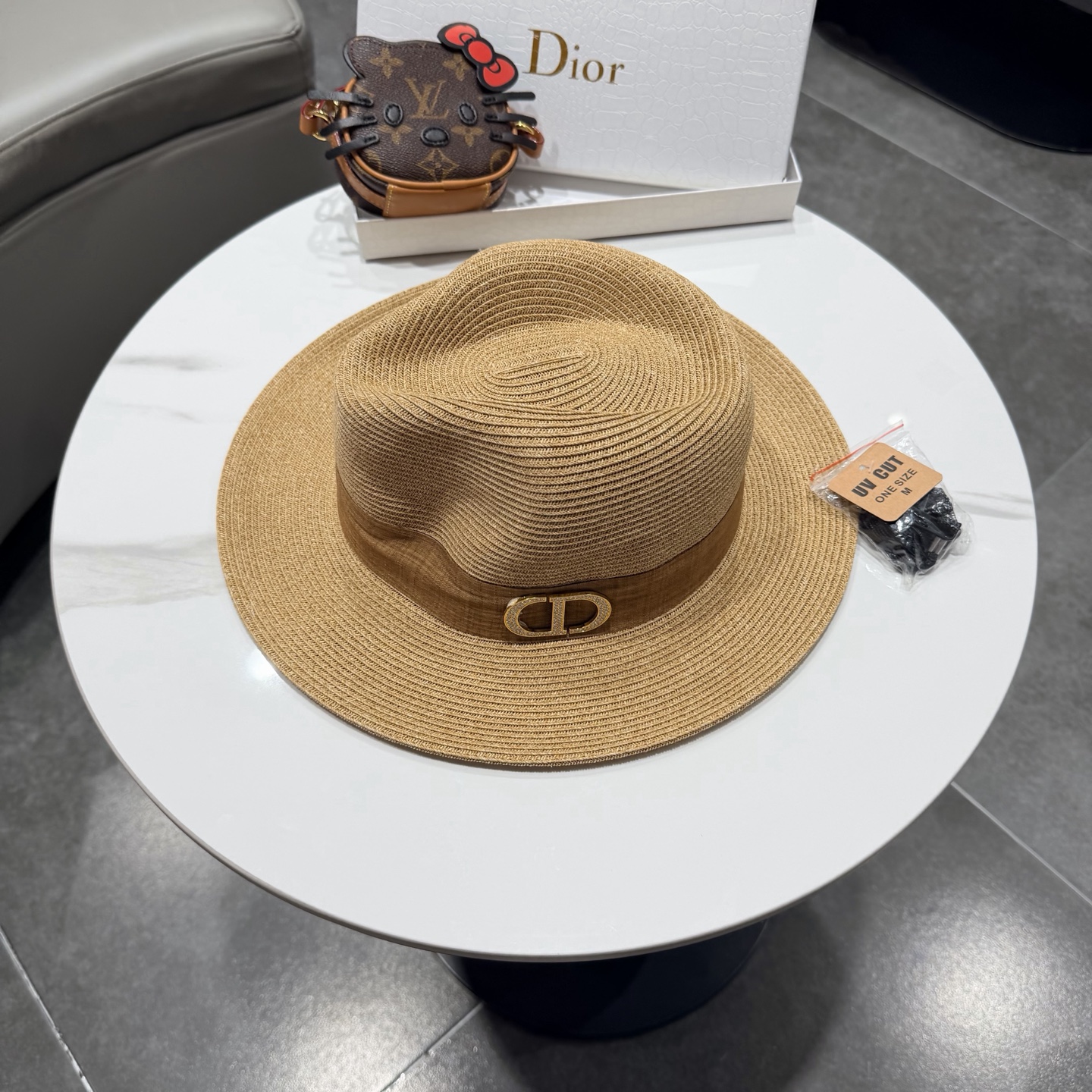 DIOR迪奥赵露思同款时尚巴拿马草帽男女通用礼帽爵士帽遮阳帽防晒出游帽子