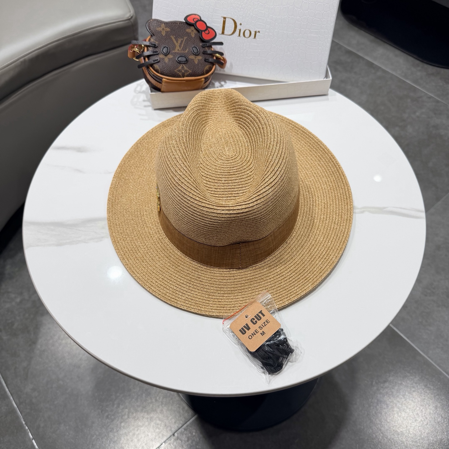 DIOR迪奥赵露思同款时尚巴拿马草帽男女通用礼帽爵士帽遮阳帽防晒出游帽子