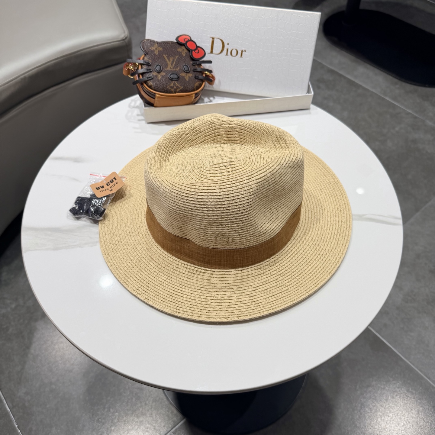DIOR迪奥赵露思同款时尚巴拿马草帽男女通用礼帽爵士帽遮阳帽防晒出游帽子