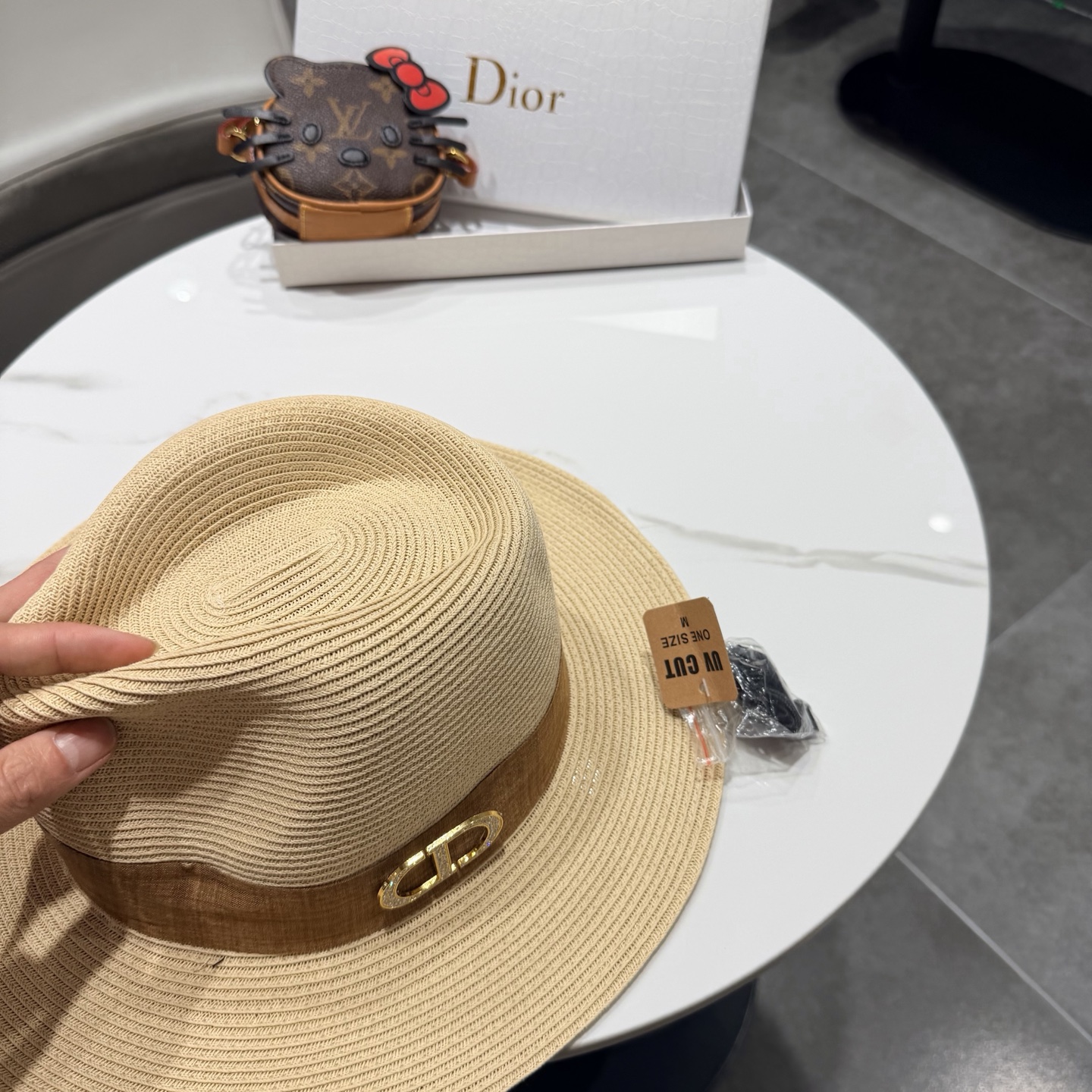DIOR迪奥赵露思同款时尚巴拿马草帽男女通用礼帽爵士帽遮阳帽防晒出游帽子