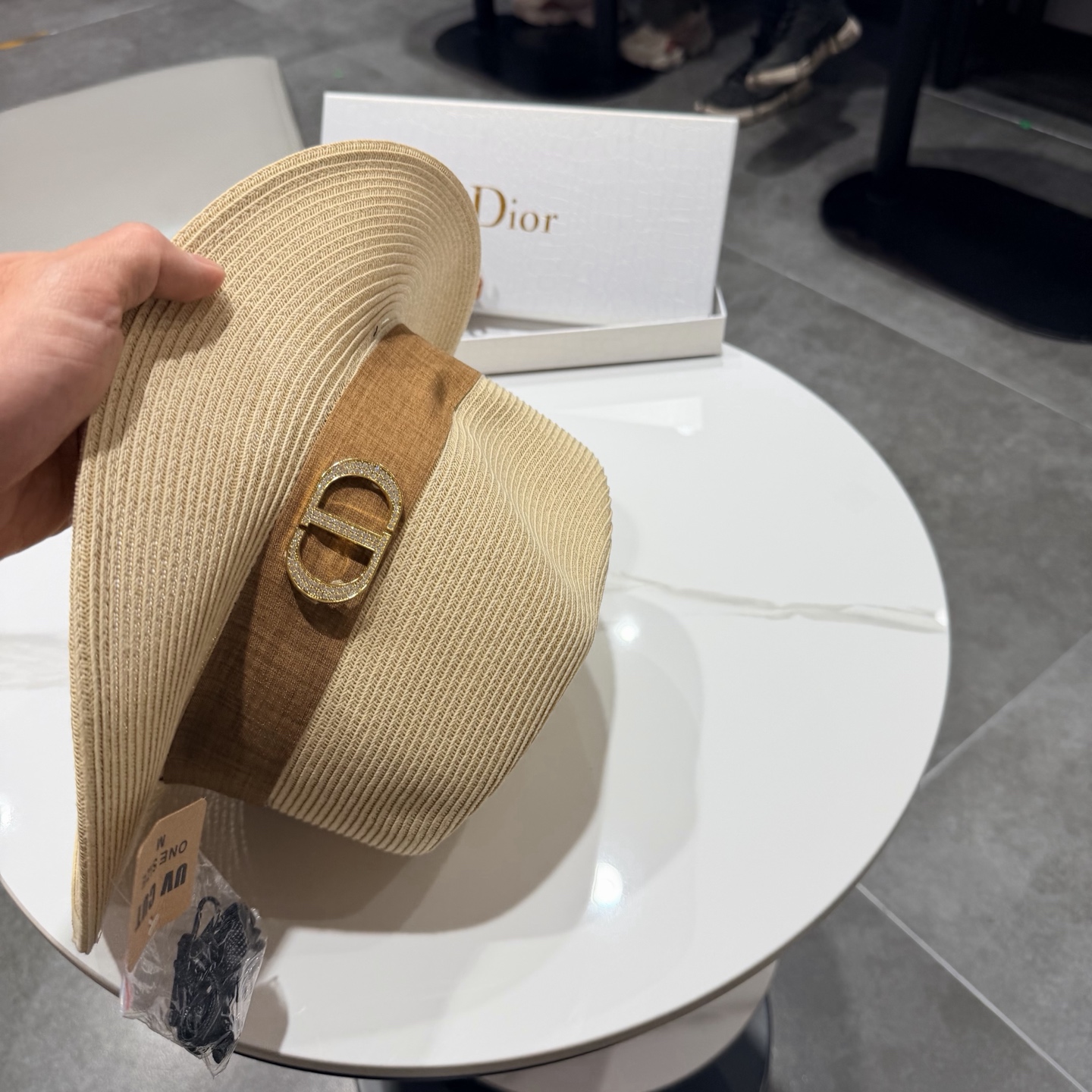 DIOR迪奥赵露思同款时尚巴拿马草帽男女通用礼帽爵士帽遮阳帽防晒出游帽子