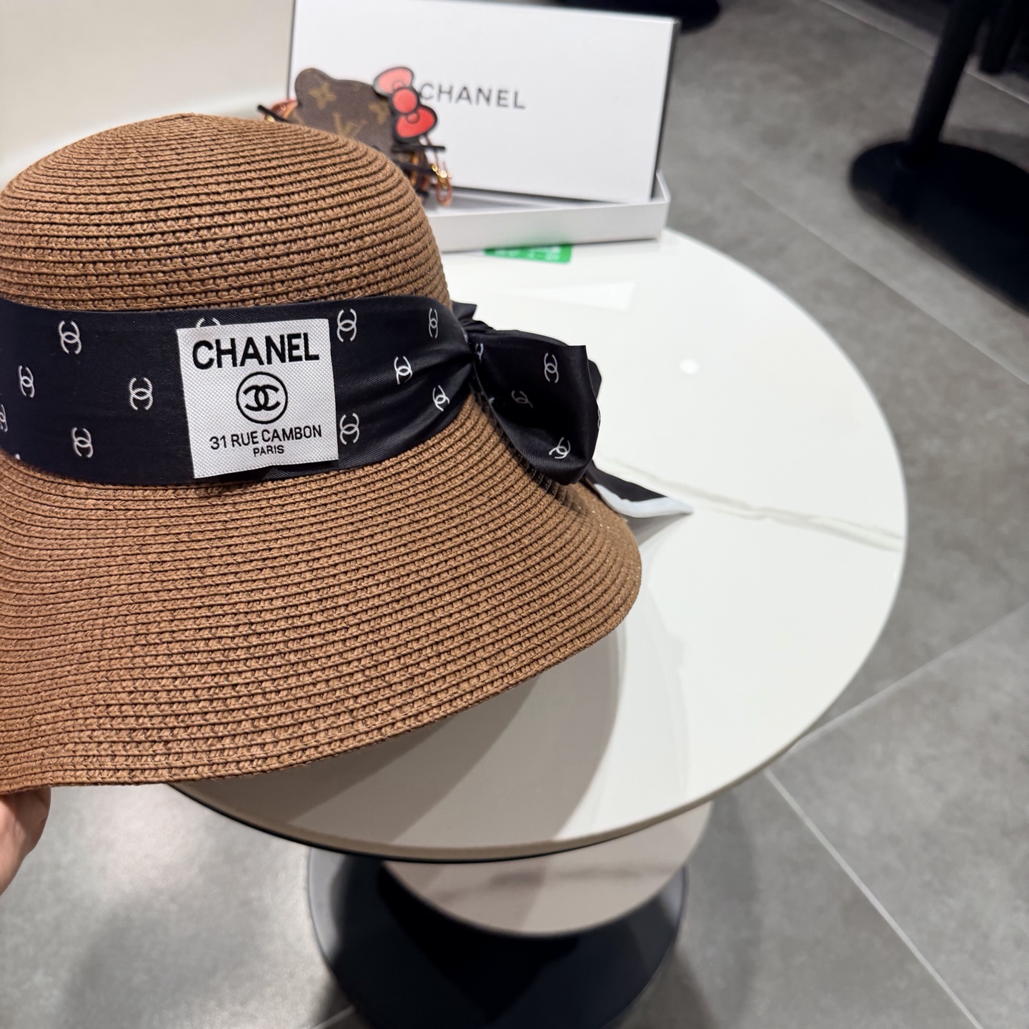 Chanel香奈儿草帽，沙滩大檐帽，头围57cm