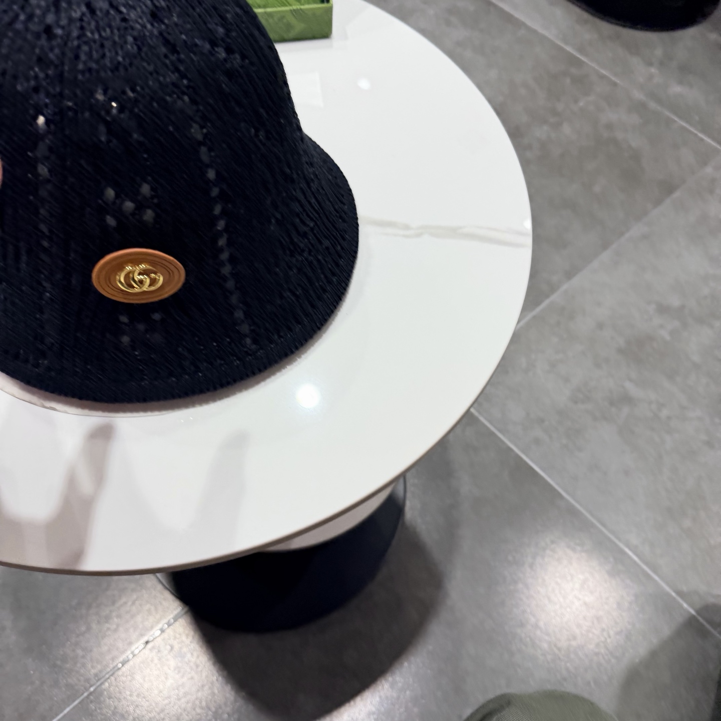 Gucci古奇针织渔夫帽女夏季镂空防晒遮阳显脸小水桶帽日系百搭春秋盆帽