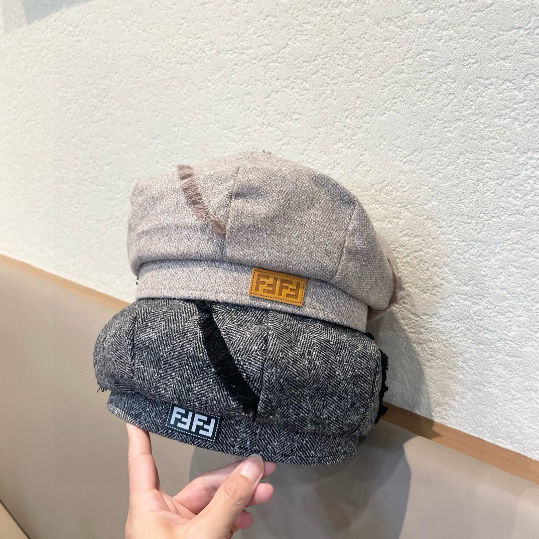 芬迪fendl贝雷帽女春秋季英伦百搭显脸小蓓蕾帽日系休闲文艺复古名媛画家帽