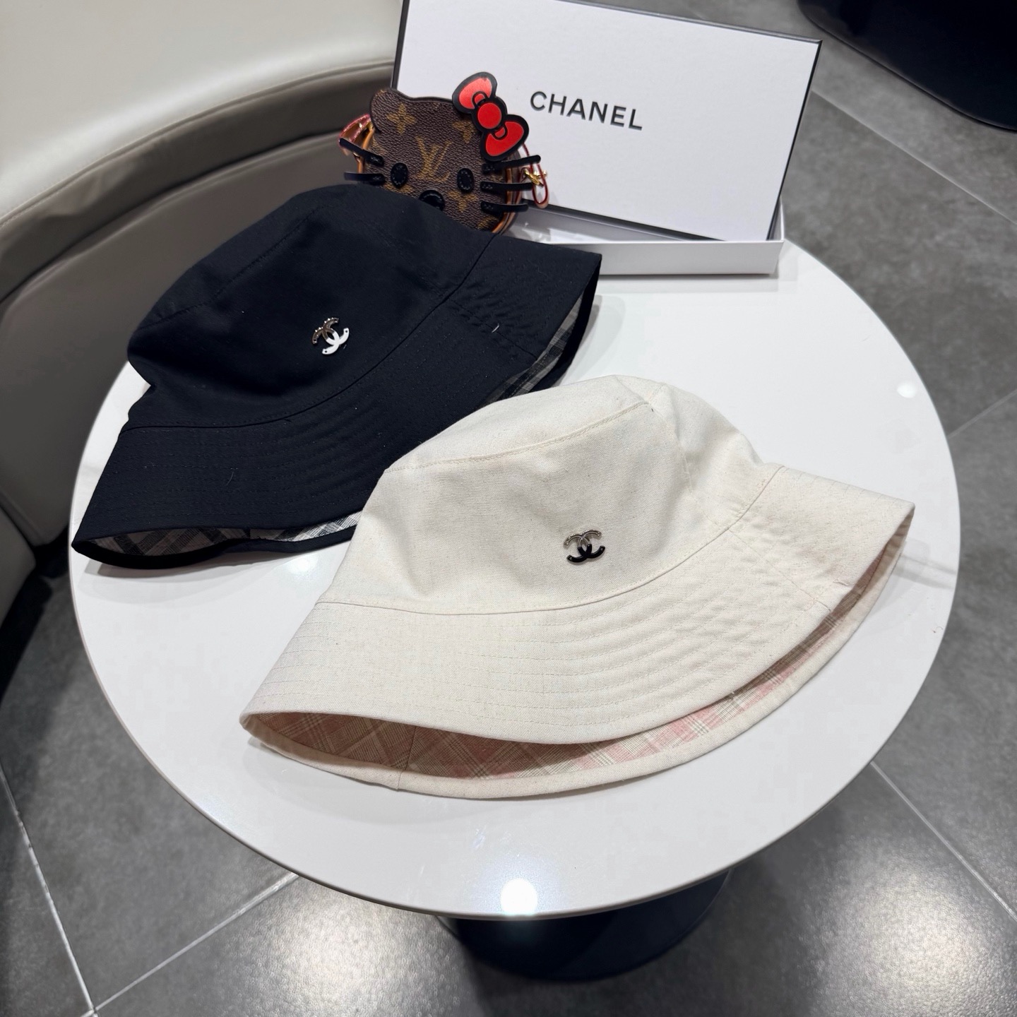 chanel香奈儿双面可戴高品质日系小众渔夫帽女夏季百搭显脸小遮脸盆帽户外帽子