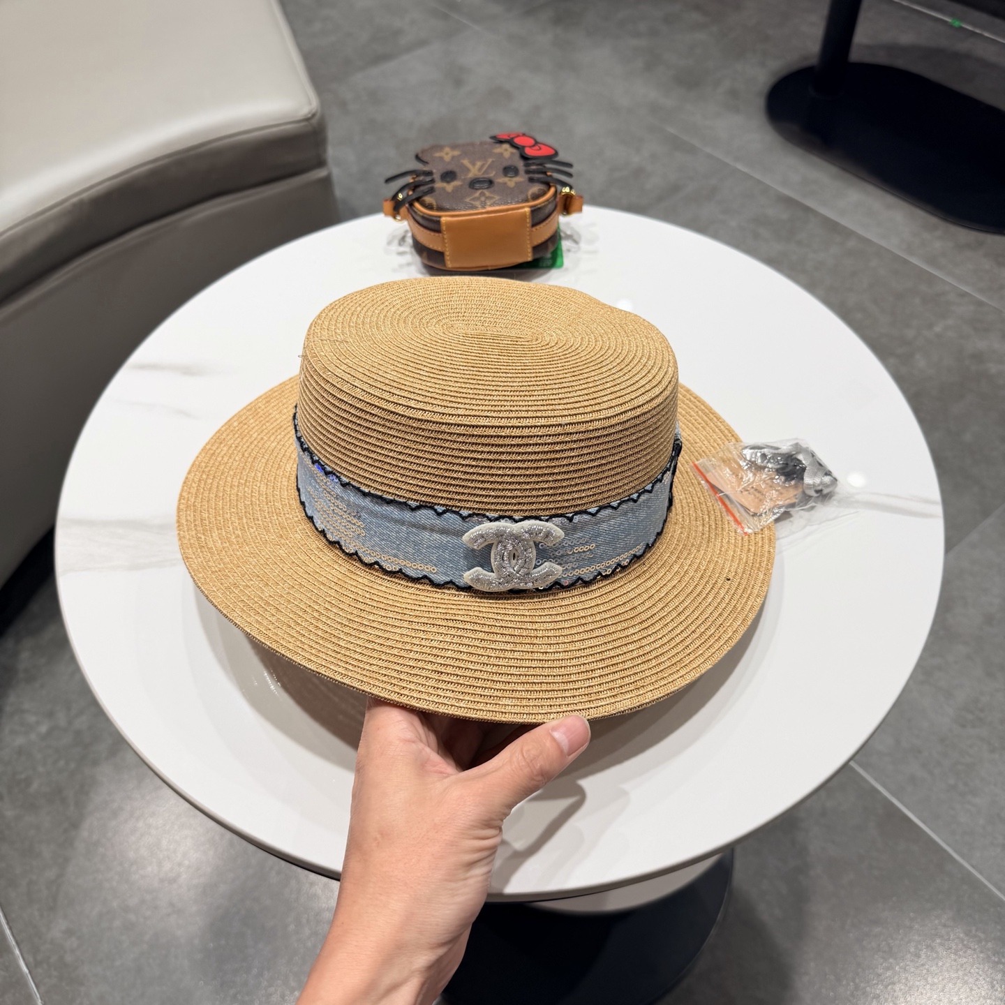 Chanel香奈儿新款草帽，日本纸草制作，头围57cm