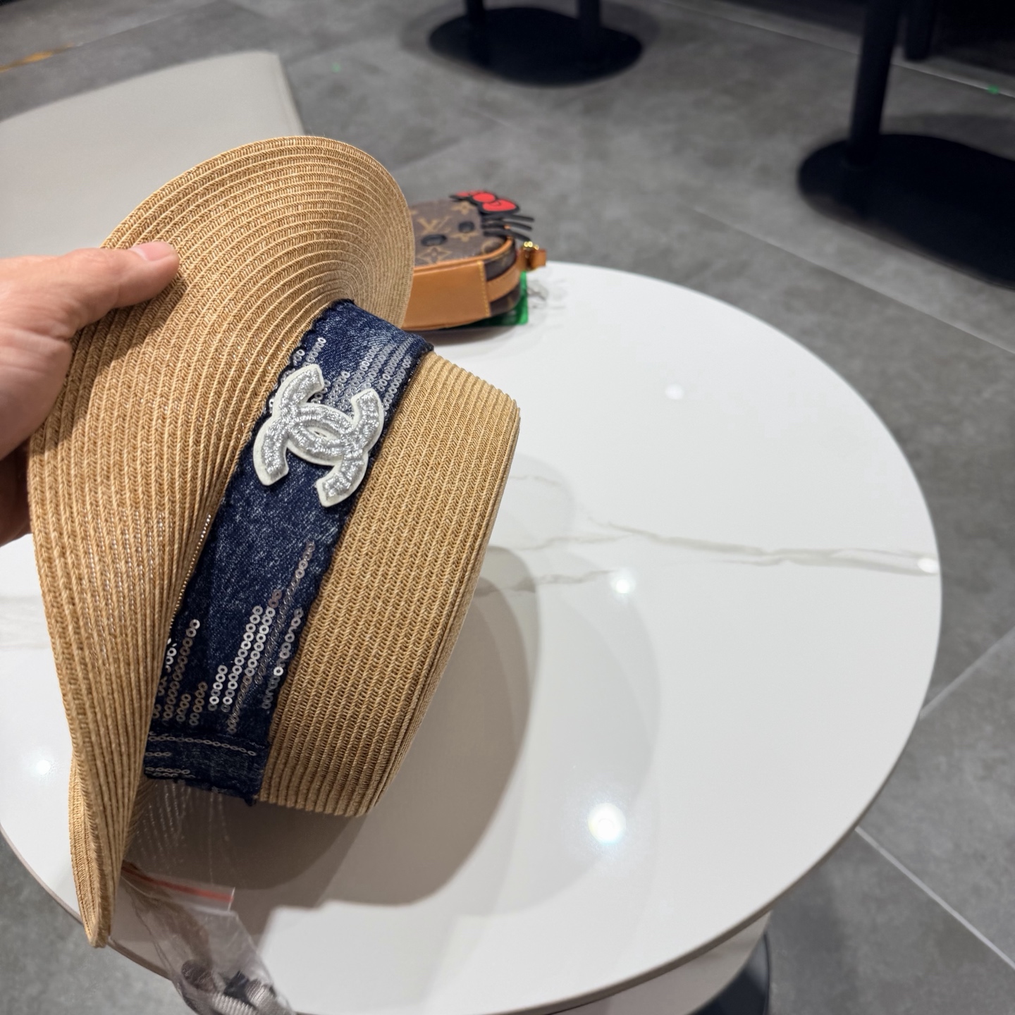 Chanel香奈儿新款草帽，日本纸草制作，头围57cm