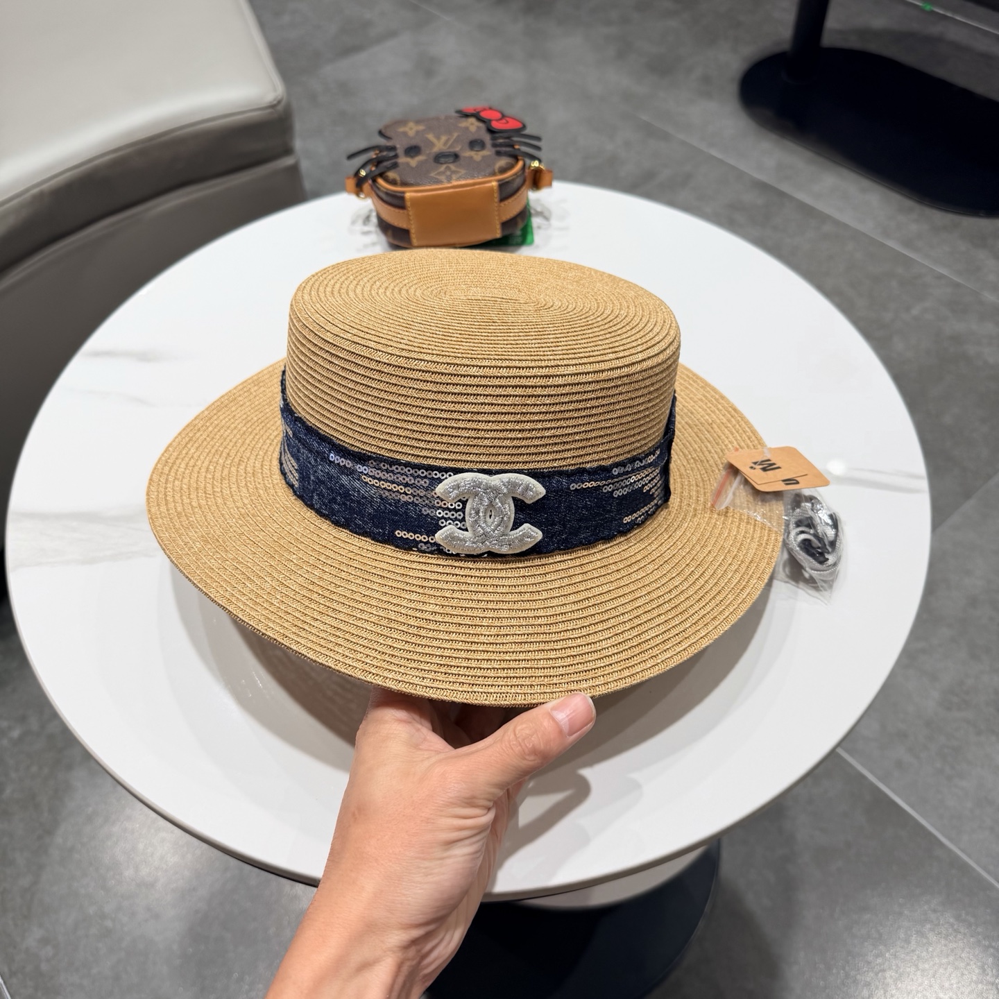 Chanel香奈儿新款草帽，日本纸草制作，头围57cm