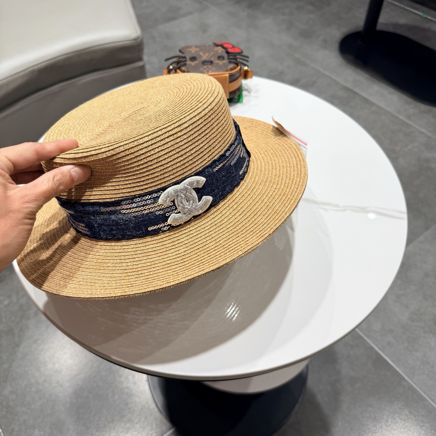 Chanel香奈儿新款草帽，日本纸草制作，头围57cm