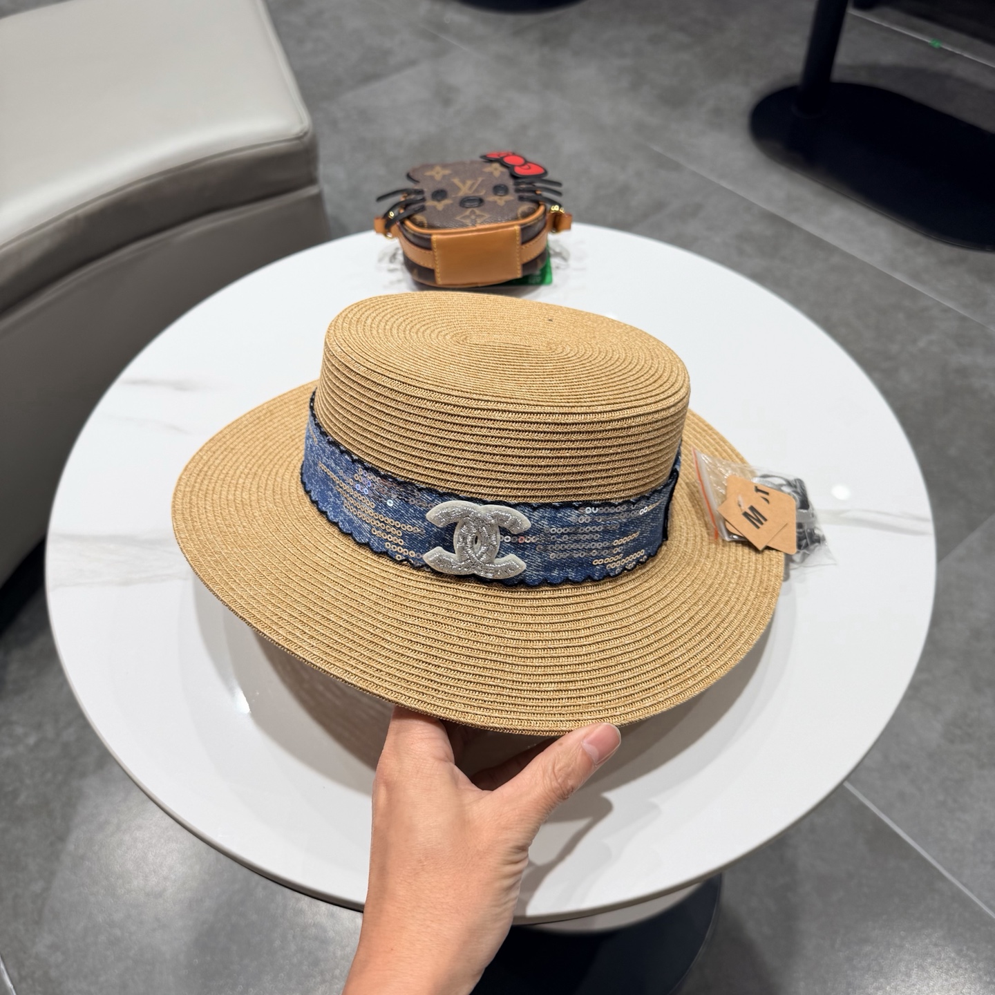 Chanel香奈儿新款草帽，日本纸草制作，头围57cm