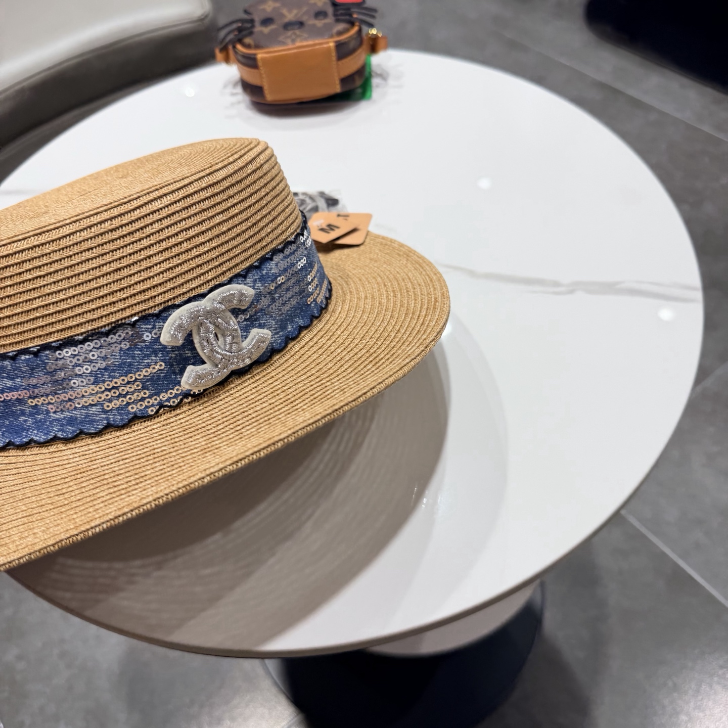 Chanel香奈儿新款草帽，日本纸草制作，头围57cm