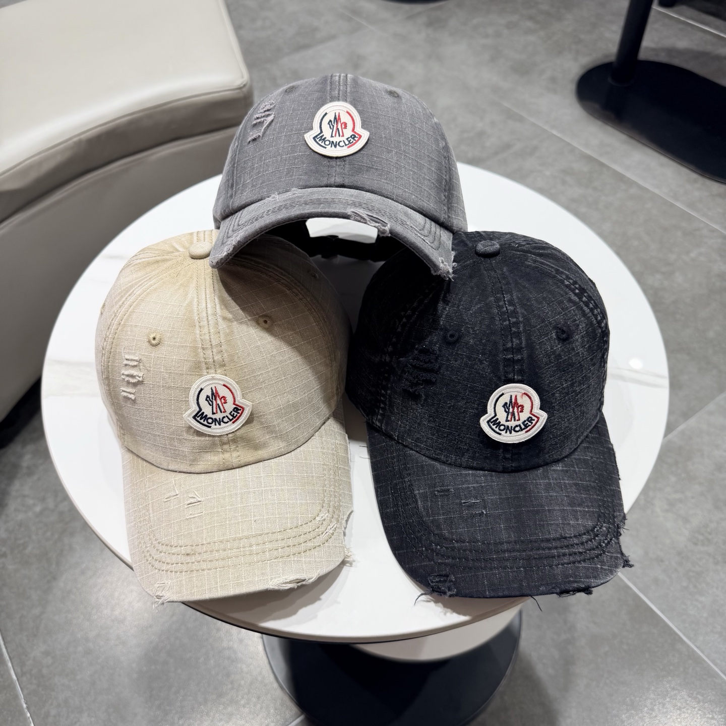 蒙口早春新款洗水做旧破洞棒球帽，男女同款