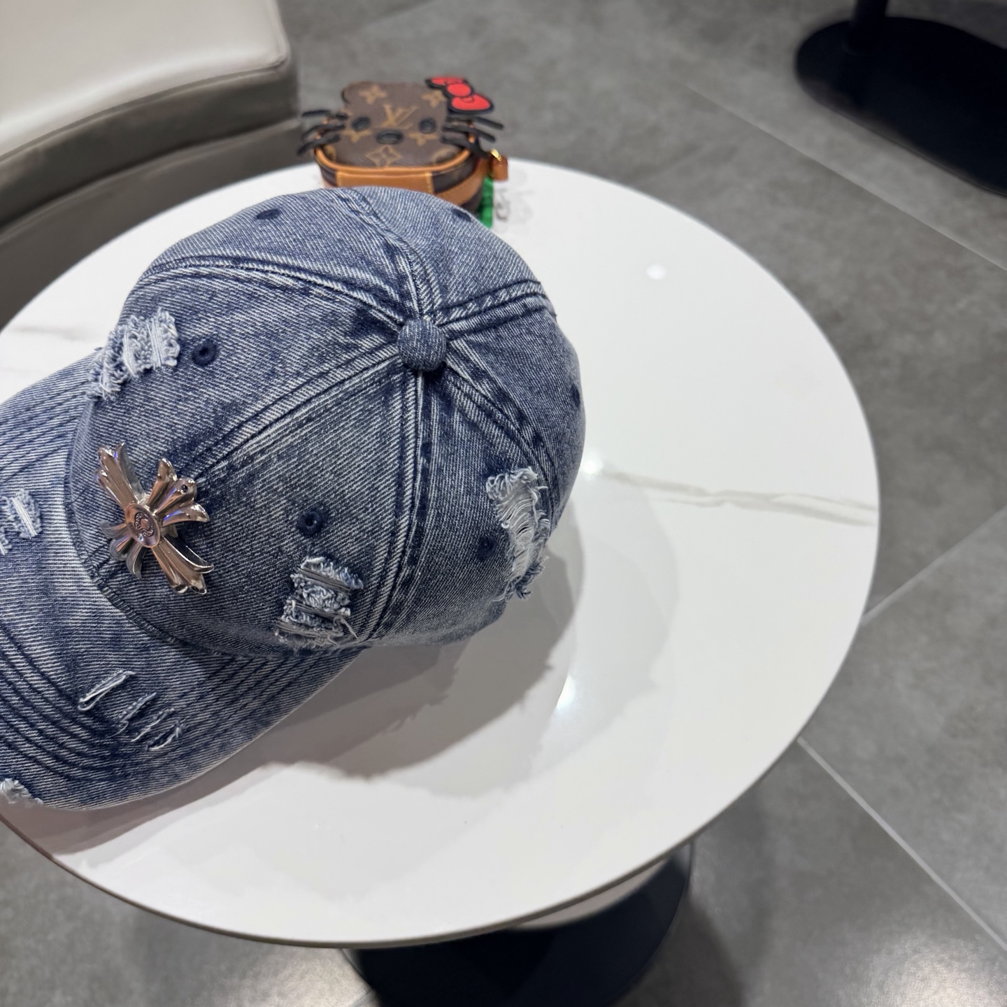 Chrome Hearts 克罗心💓早春韩版时尚复古做旧破洞帽子磨损设计百搭棒球帽鸭舌帽