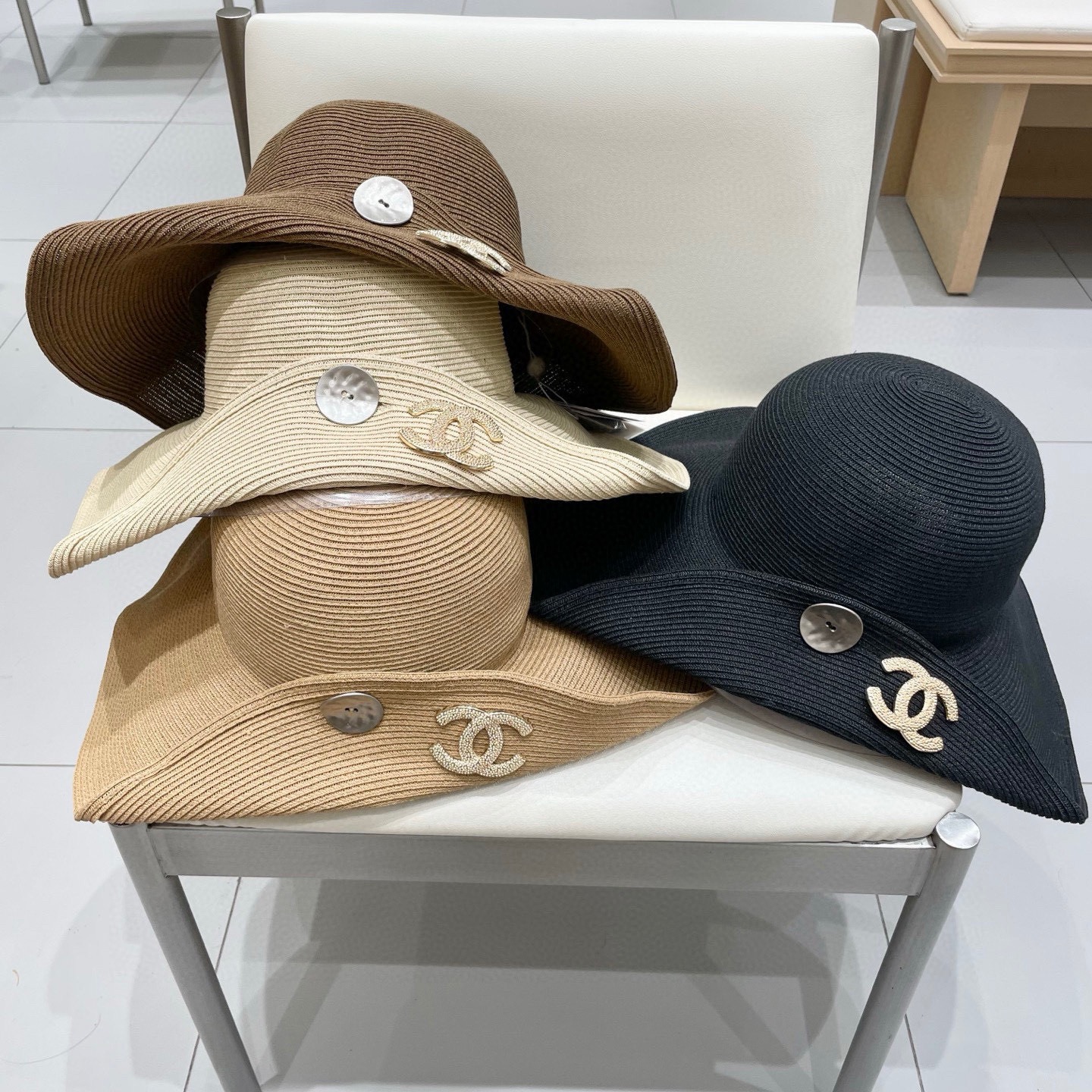 chanel香奈儿 2026新款草帽女海边大帽檐沙滩遮阳帽可折叠法式防晒帽子