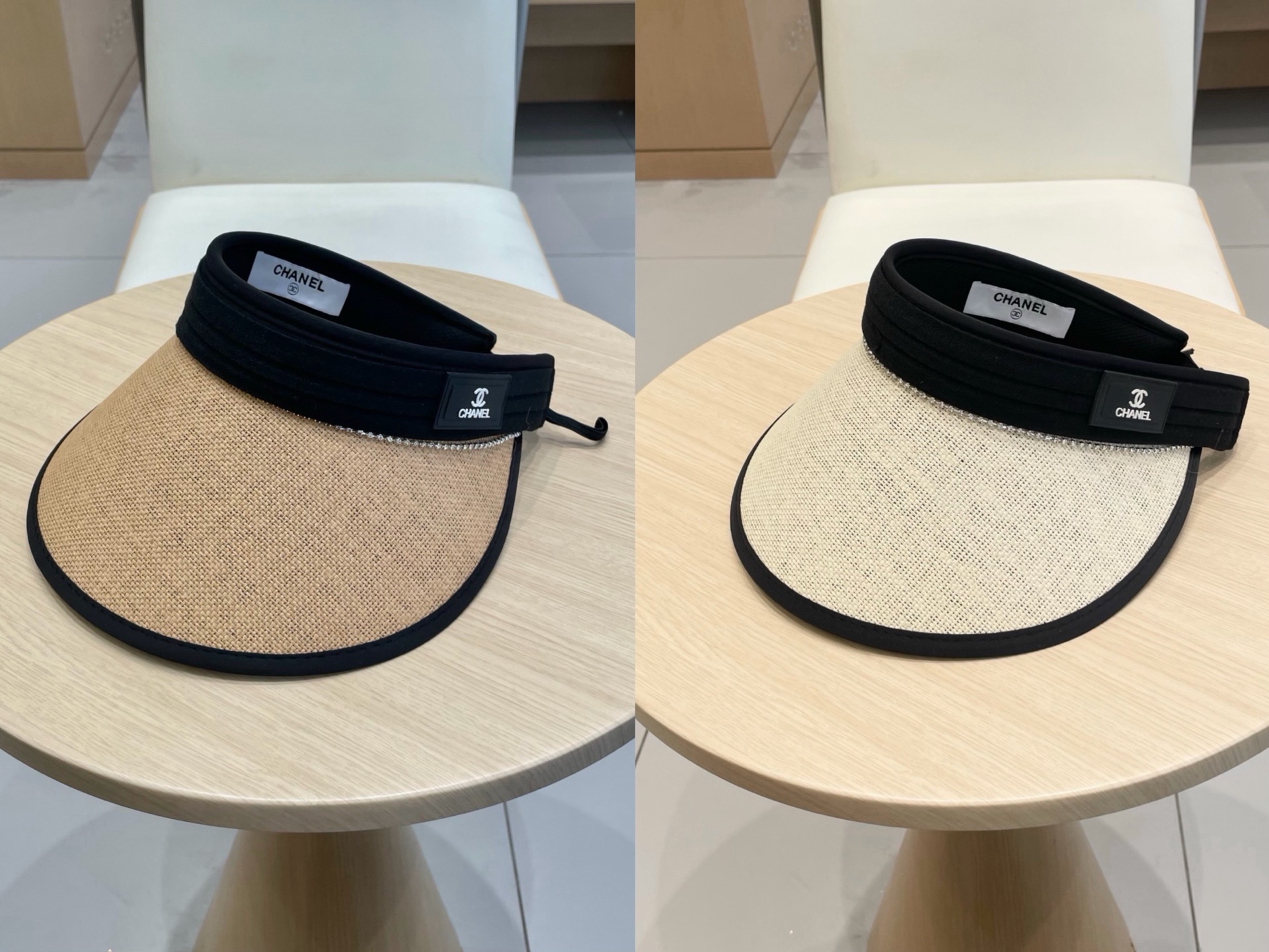 Chanel 2025新款草编空顶帽子女时尚遮阳防晒帽出游无顶网红鸭舌帽潮