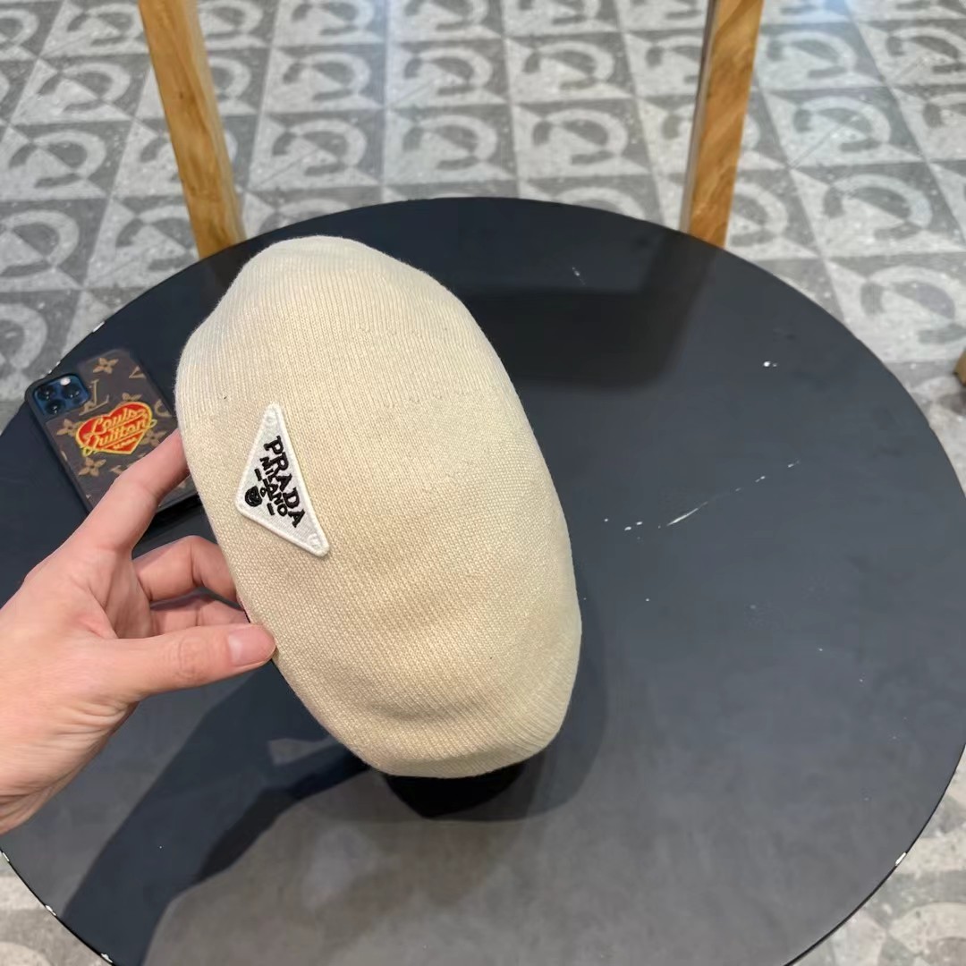 普拉达Prada韩国网红甜酷风粉色贝雷帽女夏季薄款透气大头围显脸小画家帽