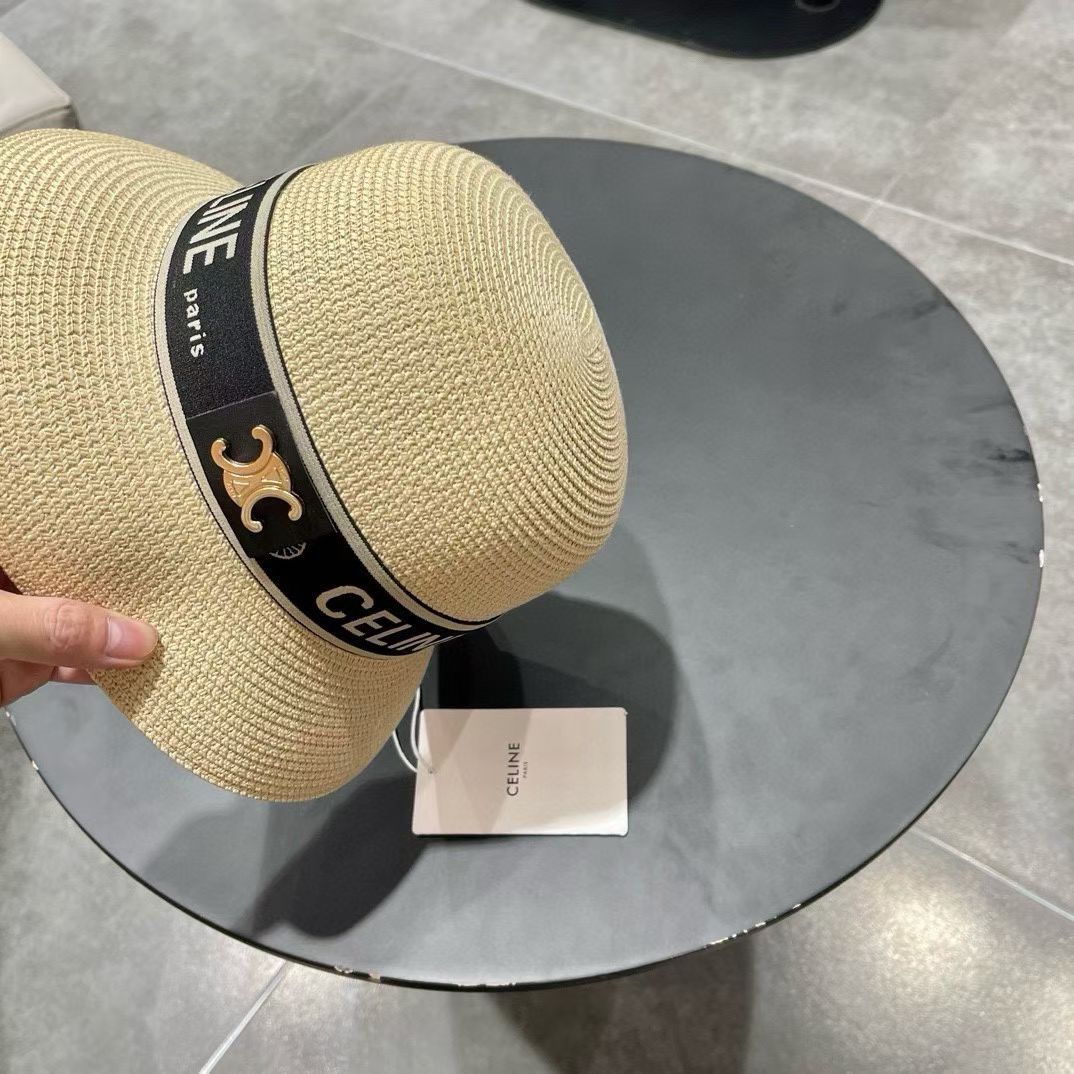 Celine赛琳2026新款圆顶草帽、高级定制，库存多，头围57cm