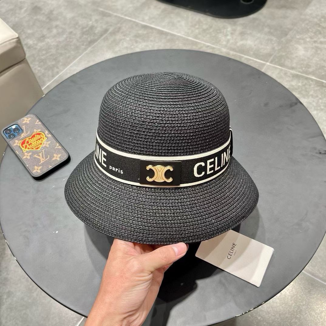 Celine赛琳2026新款圆顶草帽、高级定制，库存多，头围57cm