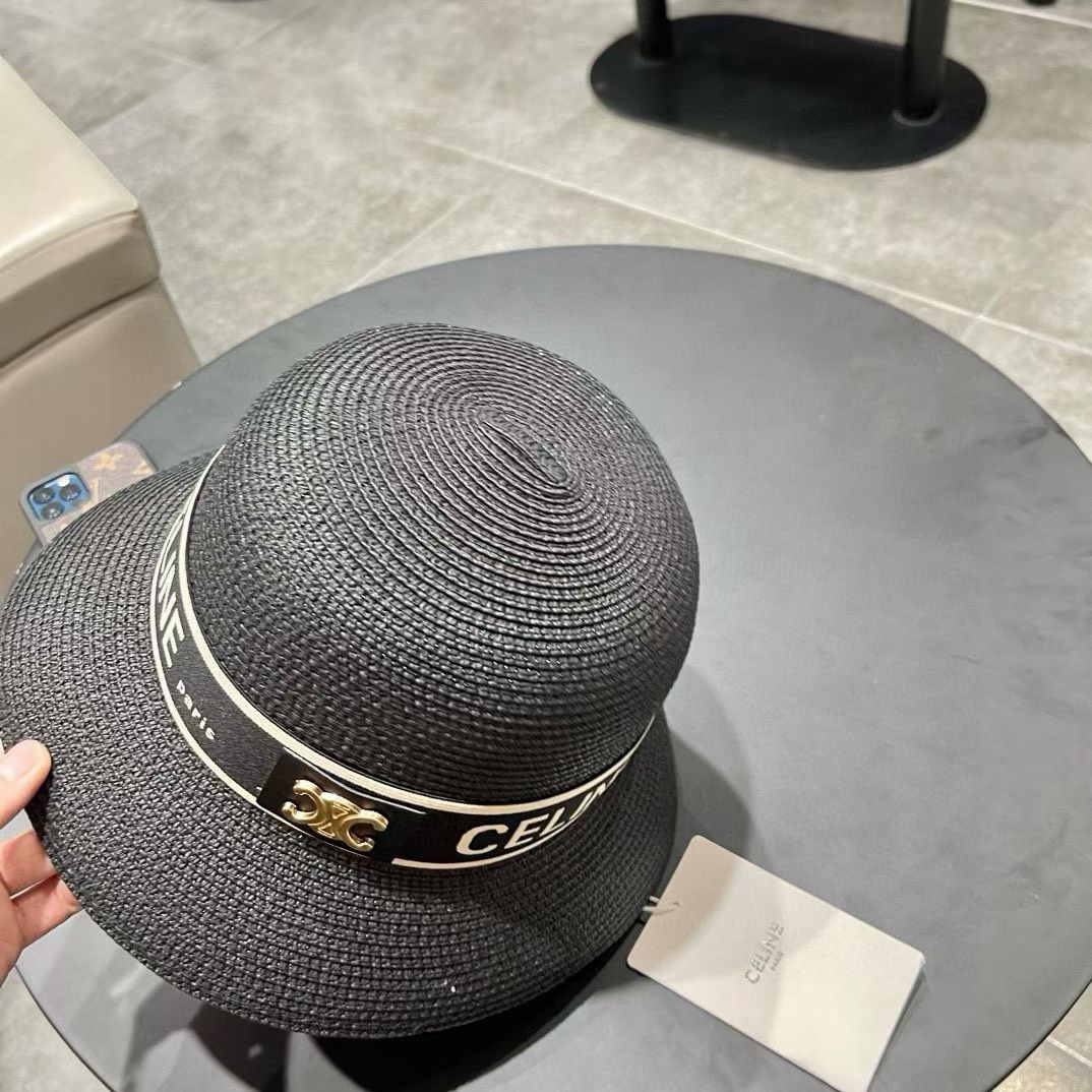 Celine赛琳2026新款圆顶草帽、高级定制，库存多，头围57cm