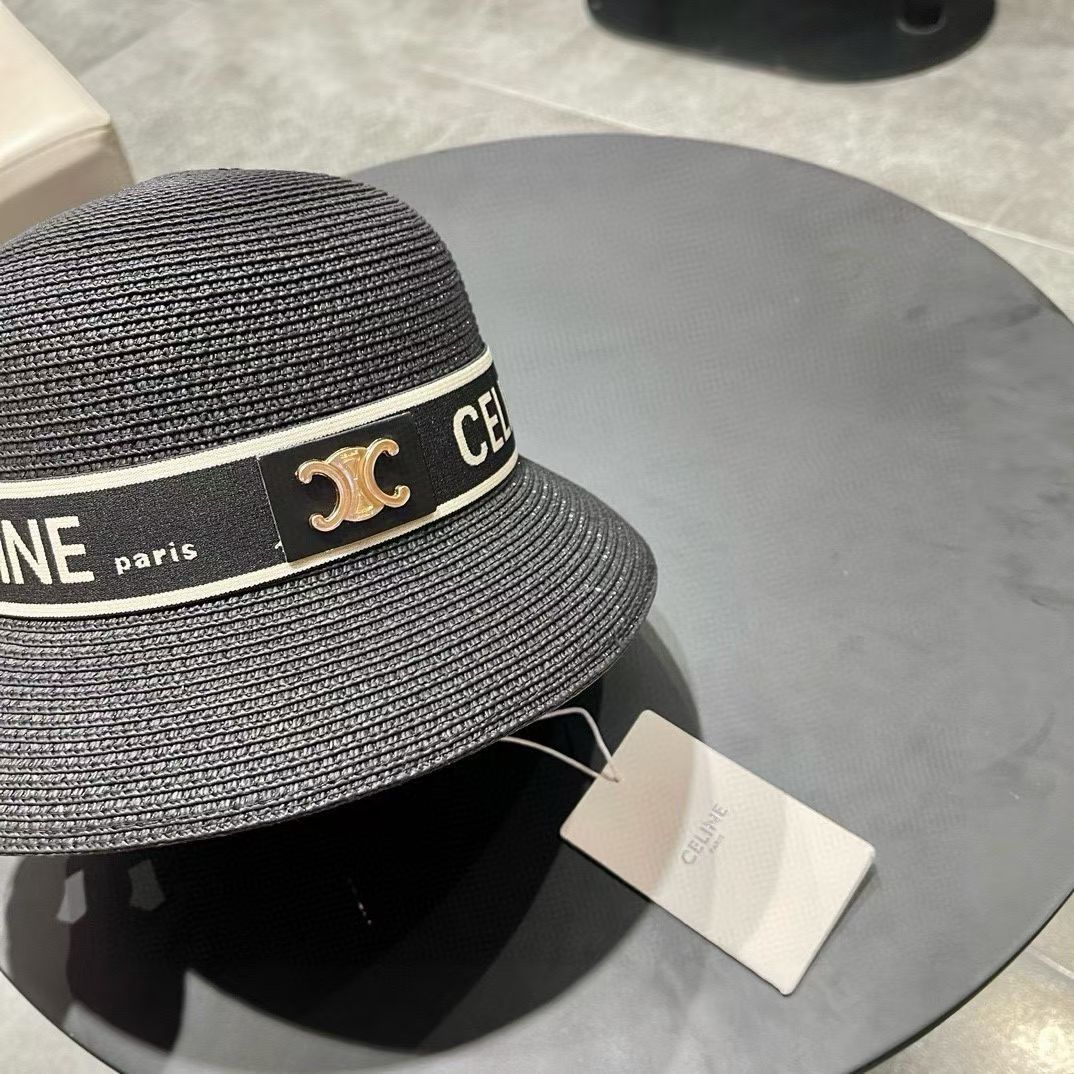 Celine赛琳2026新款圆顶草帽、高级定制，库存多，头围57cm