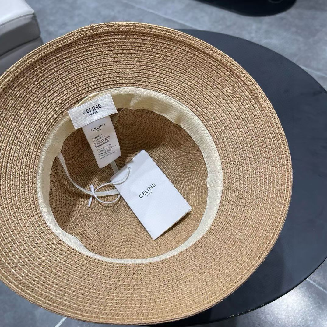 Celine赛琳2026新款圆顶草帽、高级定制，库存多，头围57cm