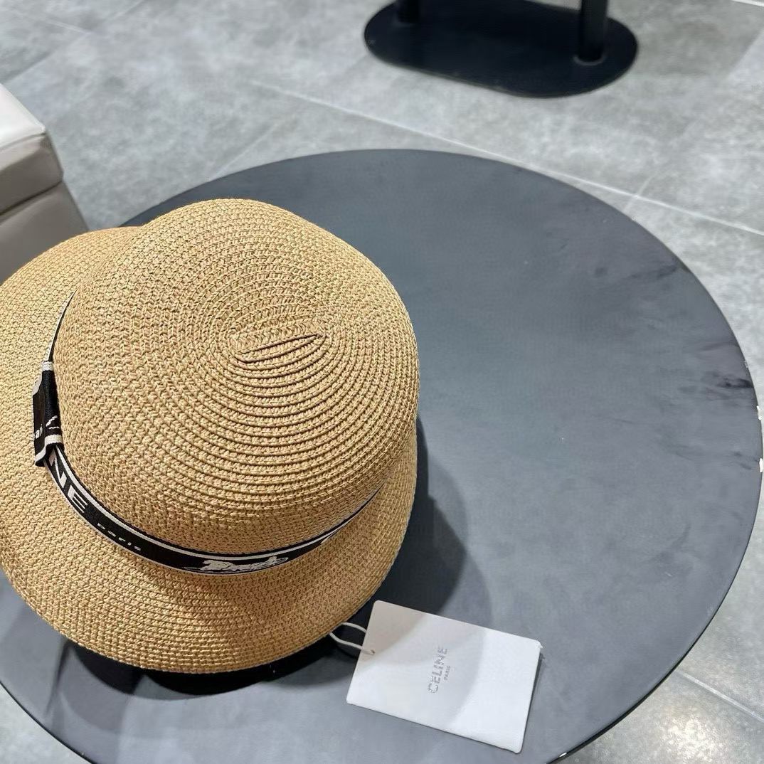 Celine赛琳2026新款圆顶草帽、高级定制，库存多，头围57cm