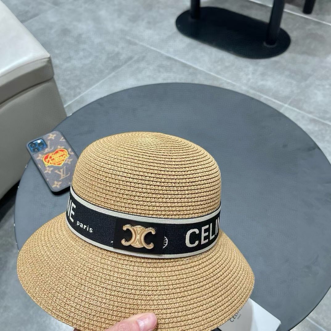 Celine赛琳2026新款圆顶草帽、高级定制，库存多，头围57cm